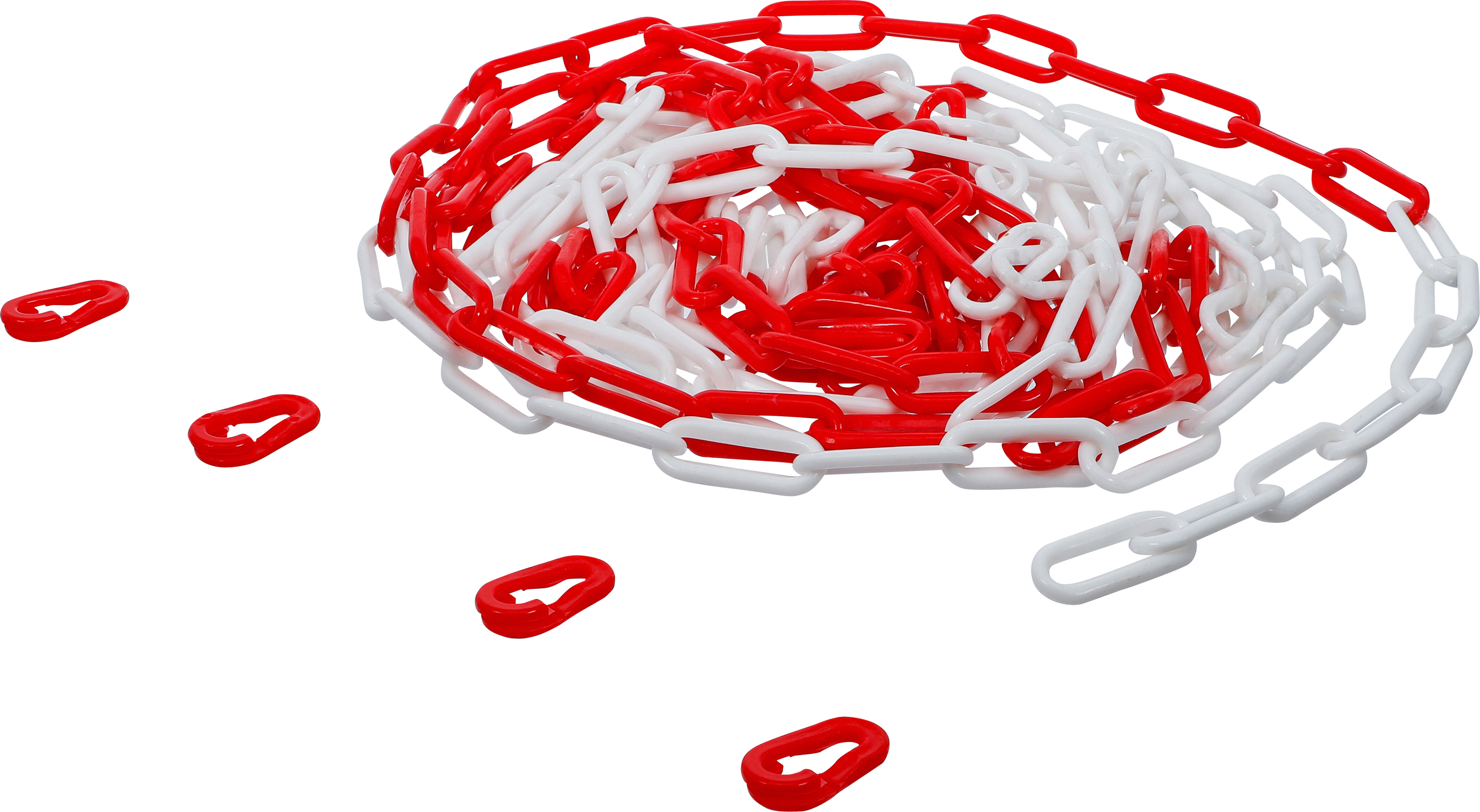 BGS 80816 Absperrkette | rot / weiß | 4 Karabiner | Kunststoff | 7,5 m