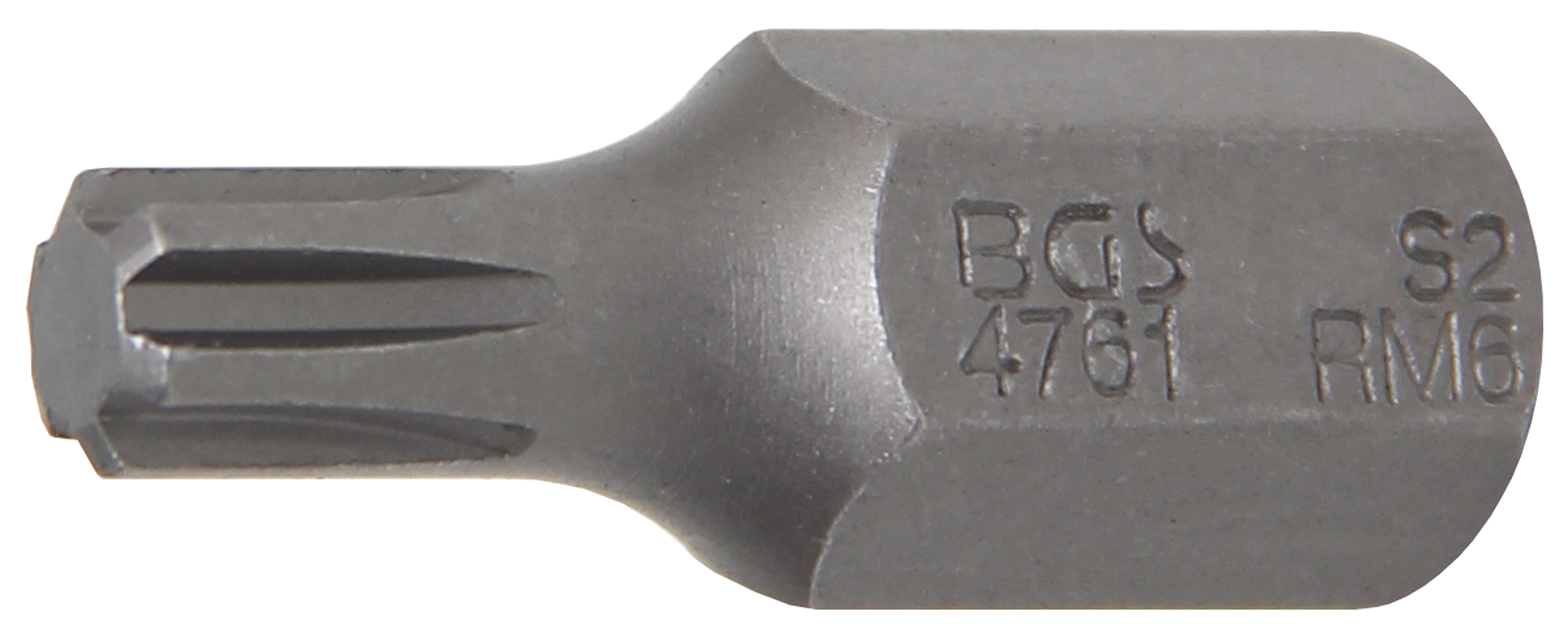 BGS 4761 Bit | Länge 30 mm | Antrieb Außensechskant 10 mm (3/8") | Keil-Profil (für RIBE) M6