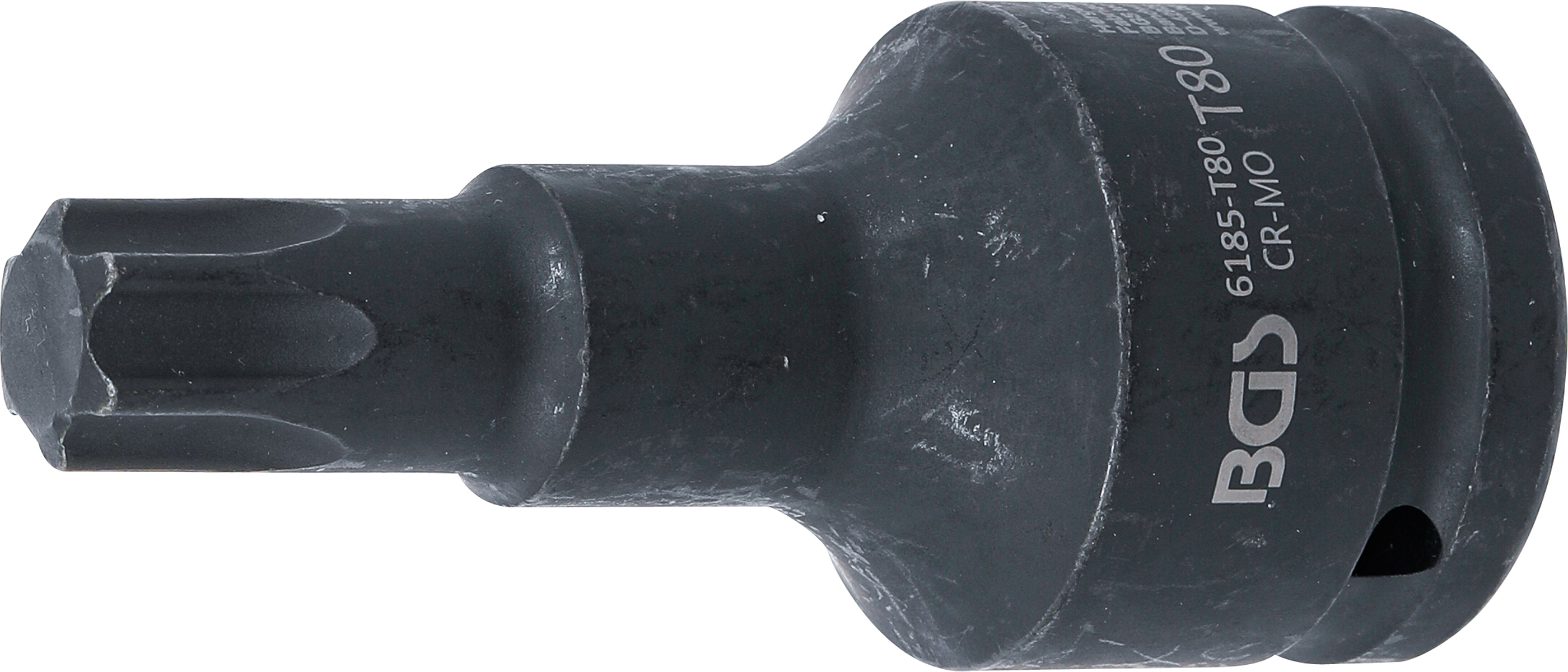 BGS 6185-T80 Kraft-Bit-Einsatz | Länge 100 mm | Antrieb Innenvierkant 20 mm (3/4") | T-Profil (für Torx) T80