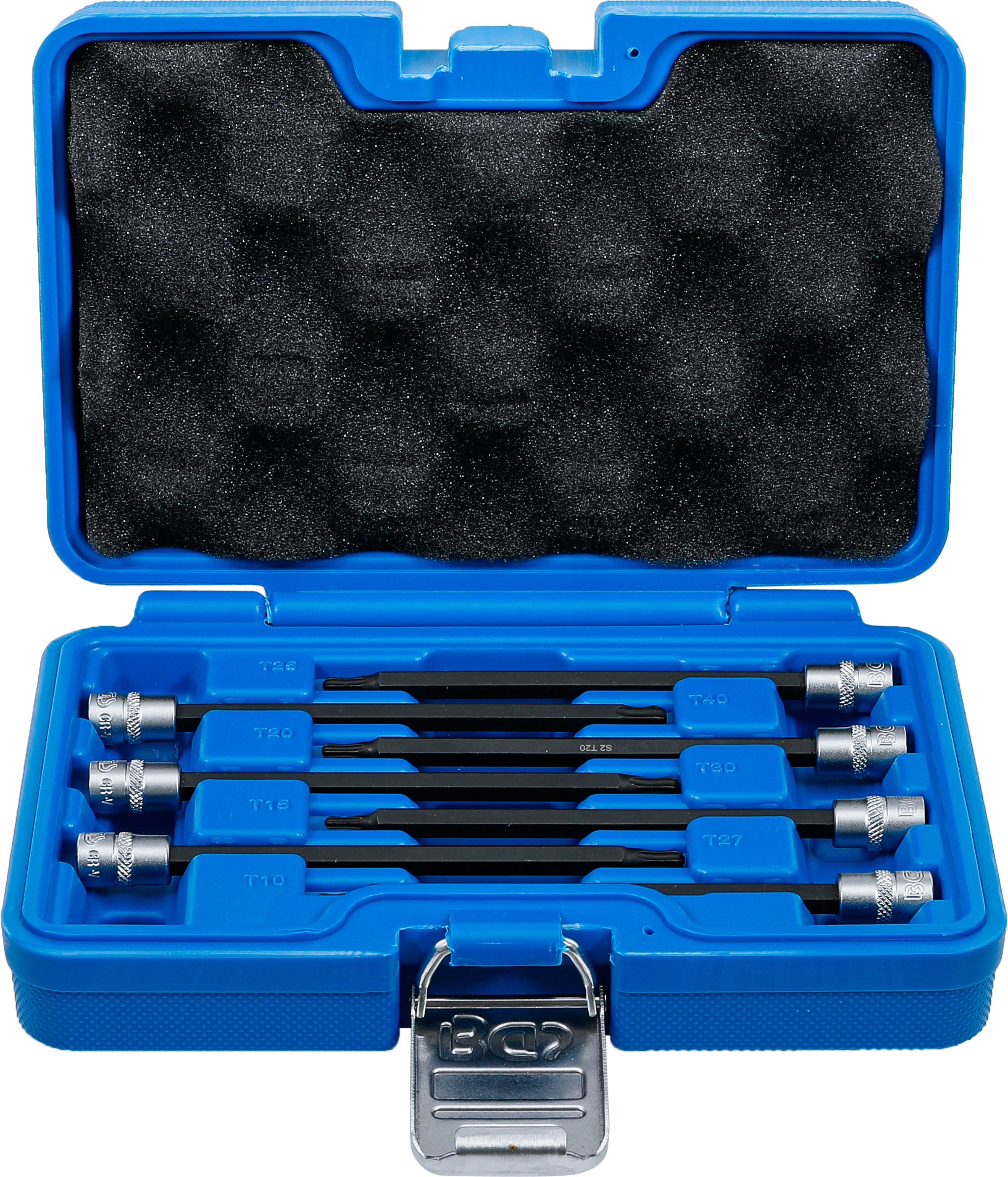 BGS 8618 Bit-Einsatz-Sortiment | Antrieb Innenvierkant 6,3 mm (1/4") | T-Profil (für Torx) mit Kugelkopf T10 - T40 | 7-tlg.