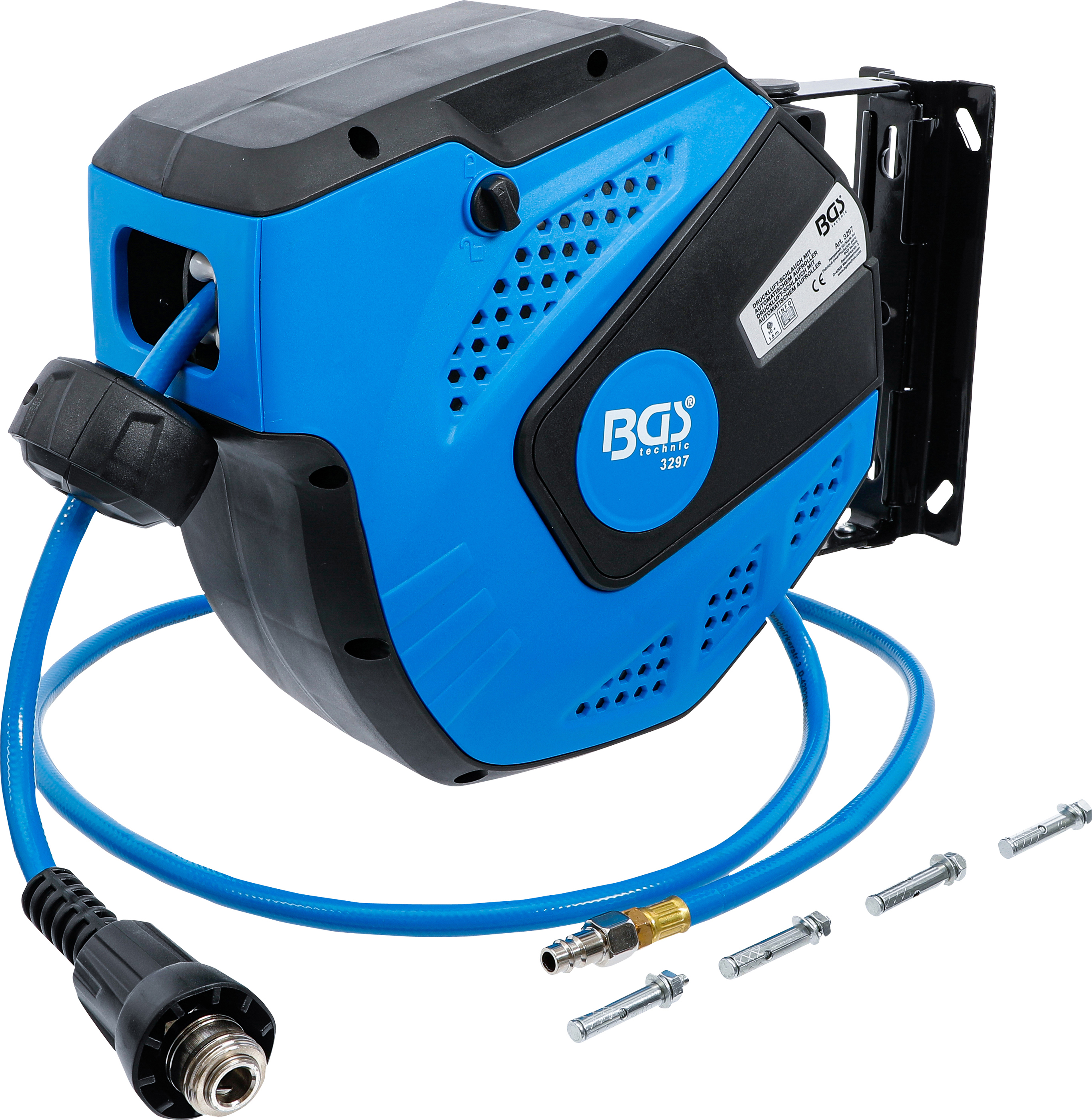 BGS 3297 Druckluftschlauch mit Aufroller | automatisch | 10 m