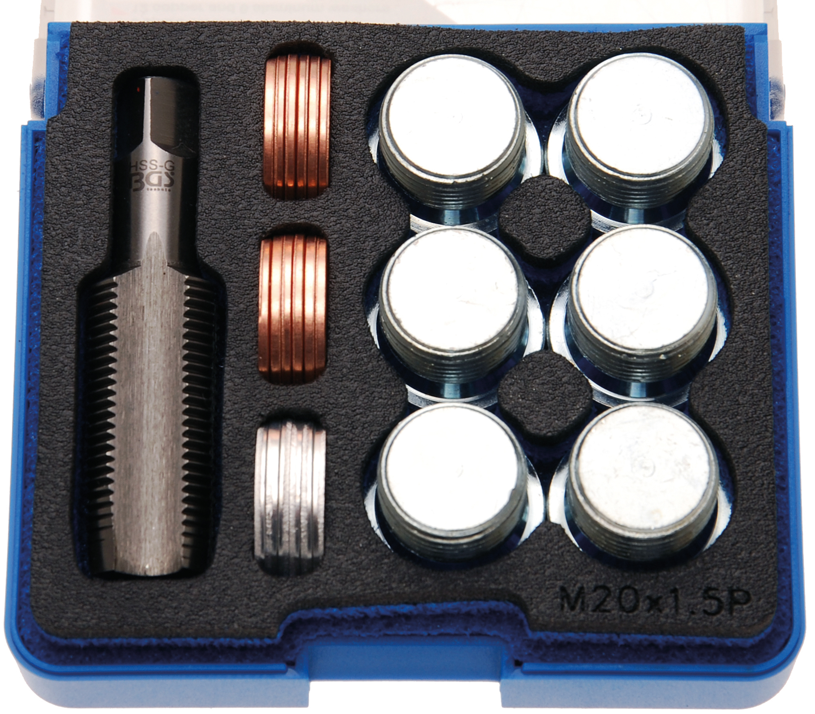 BGS 159 Reparatursatz für Öl-Ablass-Gewinde | M20 x 1,5 mm BGS 159 Reparatursatz für Öl-Ablass-Gewinde | M20 x 1,5 mm