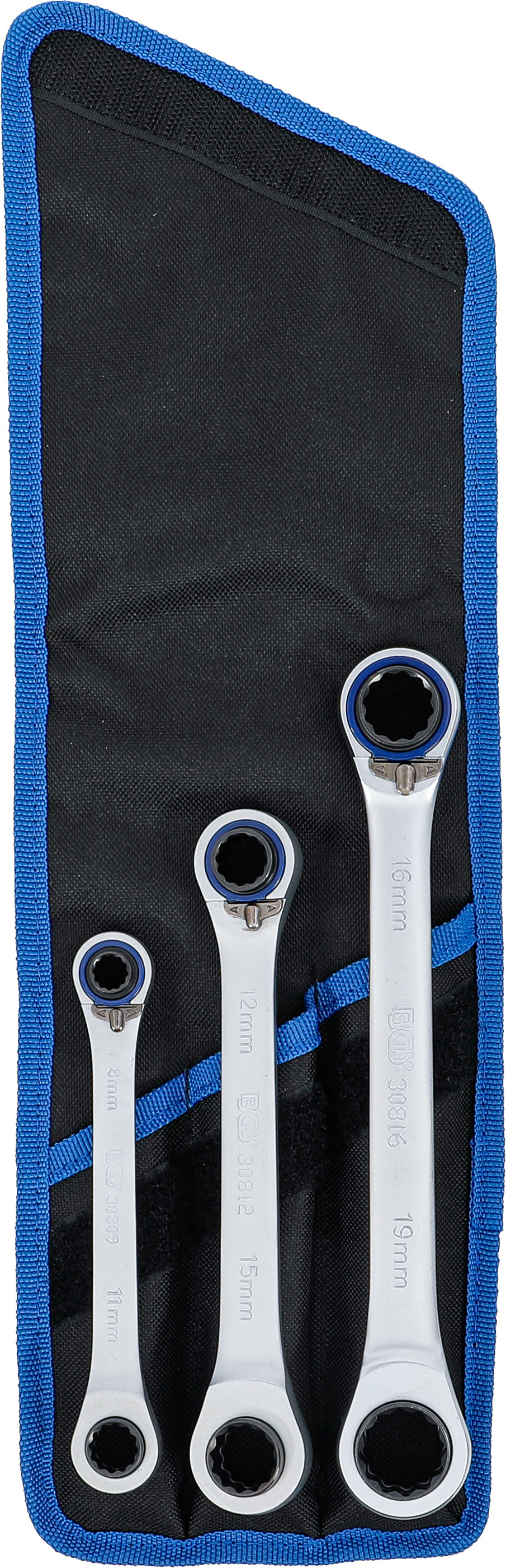 BGS 1556 Ratschen-Ringschlüssel-Satz | umschaltbar | "4-in-1" | 3-tlg.