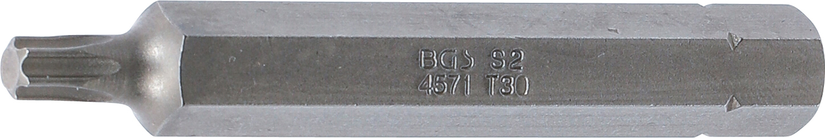 BGS 4571 Bit | Länge 75 mm | Antrieb Außensechskant 10 mm (3/8") | T-Profil (für Torx) T30