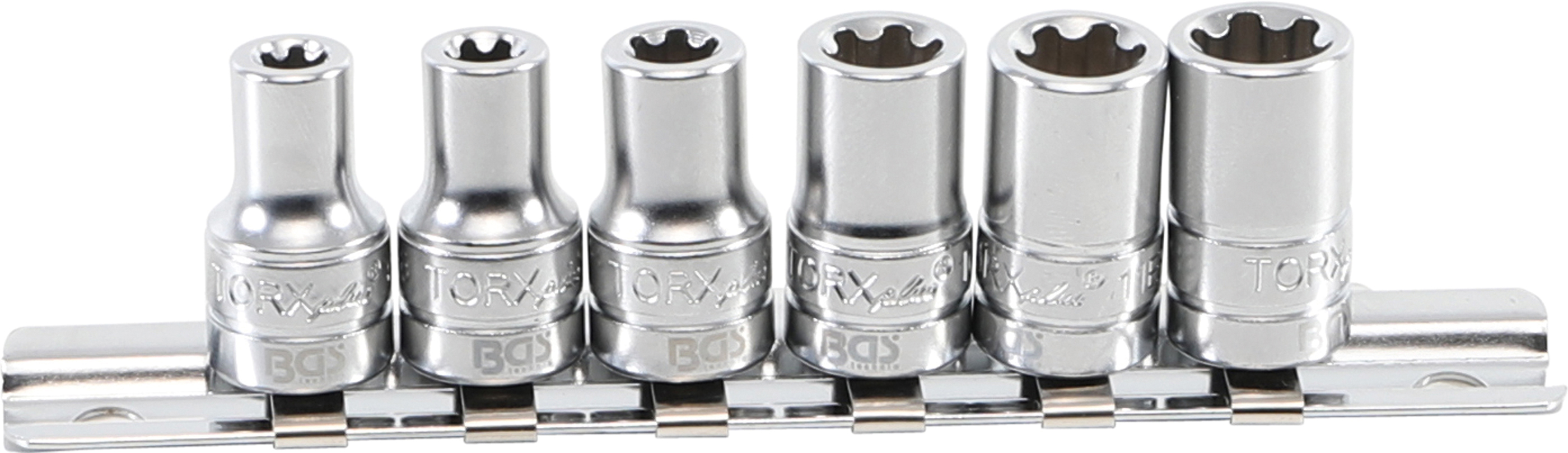 BGS 9588 Steckschlüssel-Einsatz-Satz T-Profil Plus (für Torx Plus) | Antrieb Innenvierkant 6,3 mm (1/4") | SW 6EP - 12EP | 6-tlg.