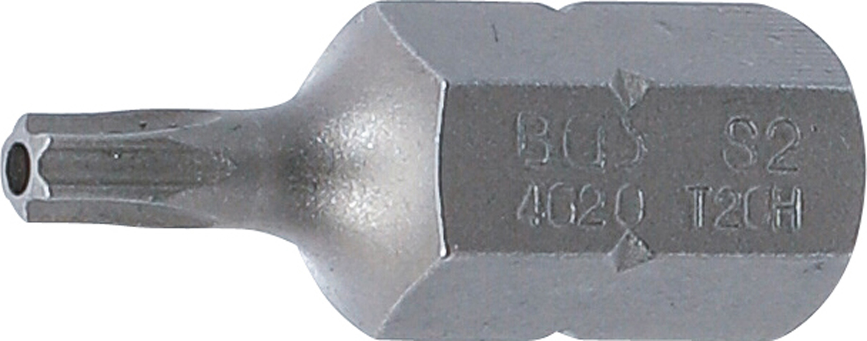 BGS 4620 Bit | Länge 30 mm | Antrieb Außensechskant 10 mm (3/8") | T-Profil (für Torx) mit Bohrung T20