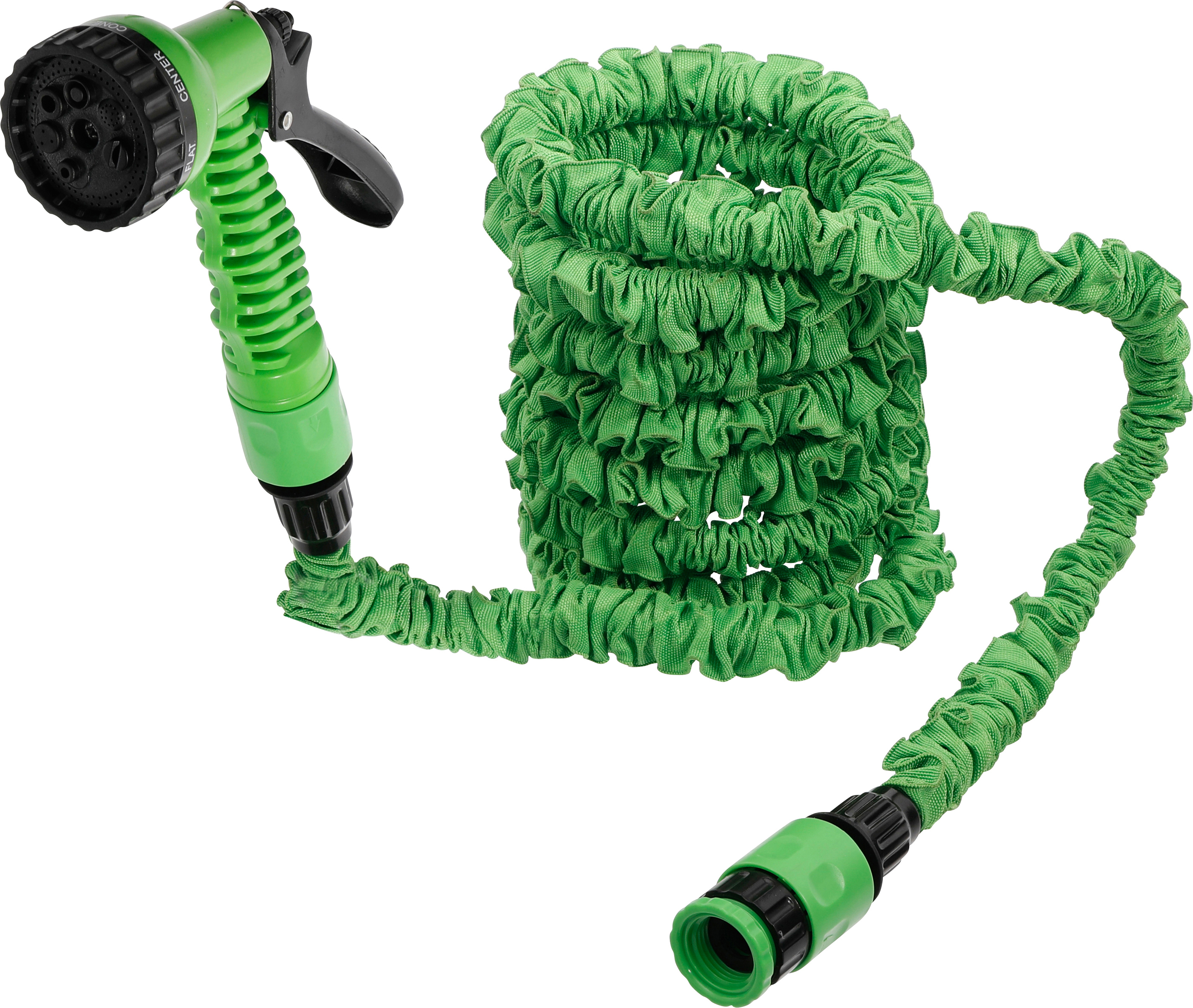 BGS 70903 Wasserschlauch | Textil | flexibel | mit Garten-Handbrause mit 7 Funktionen | 3 - 10 m