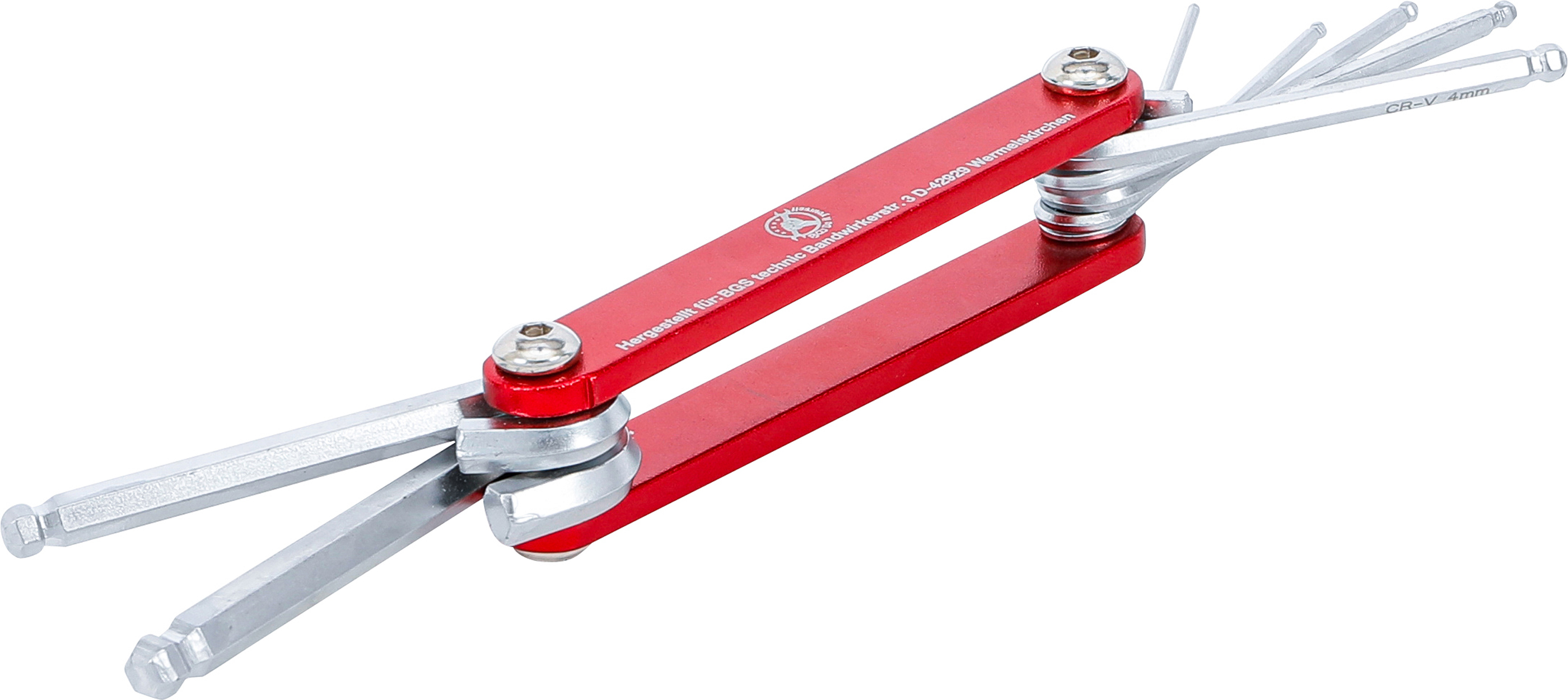 BGS 7847 Klappschlüssel | Innensechskant mit Kugelkopf 1,5 - 6 mm | 7-tlg.