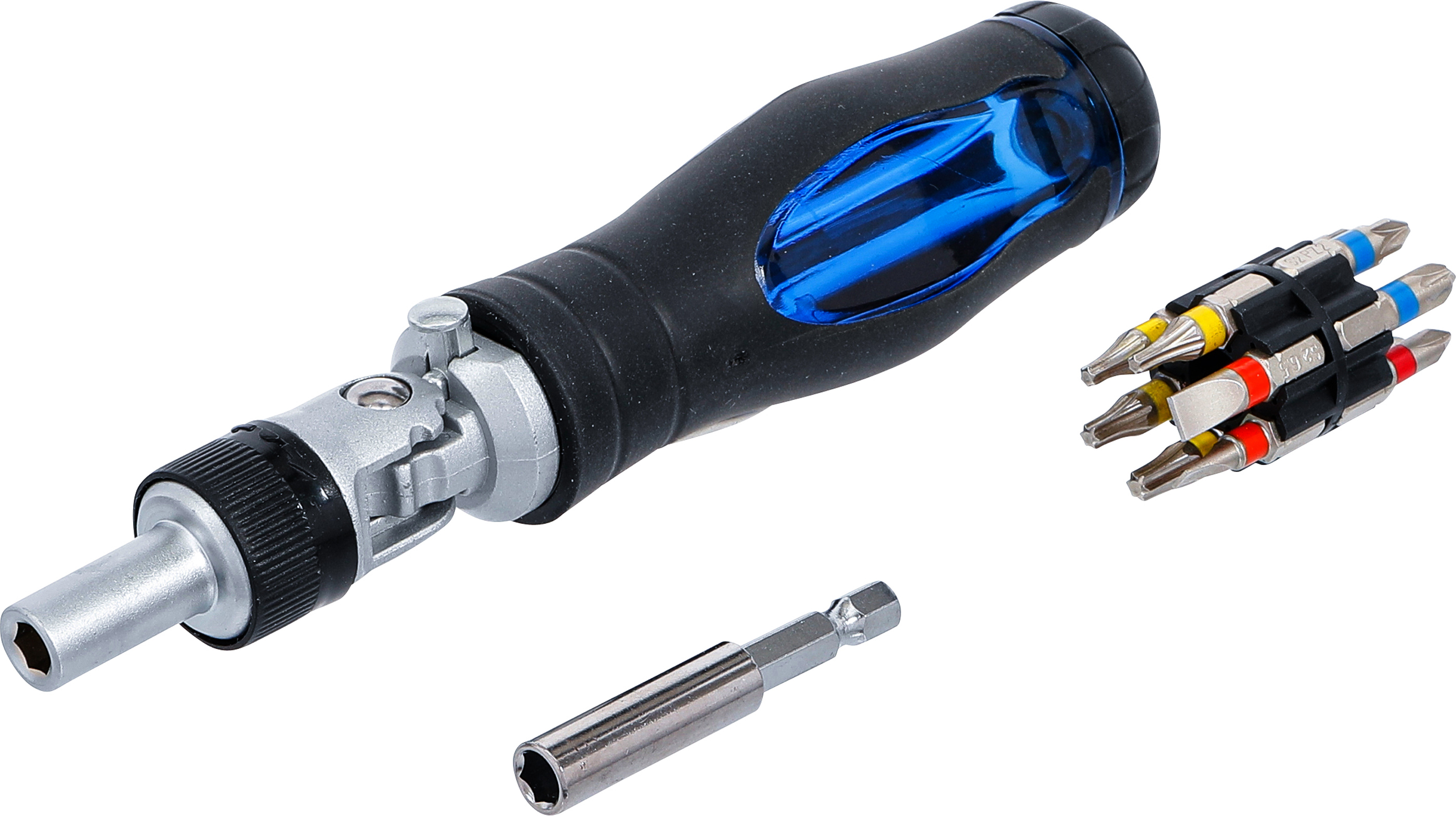 BGS 70053 Gelenk-Schraubendreher-Bit-Satz | mit Ratschen-Drehgriff, umschaltbar | 14-tlg.