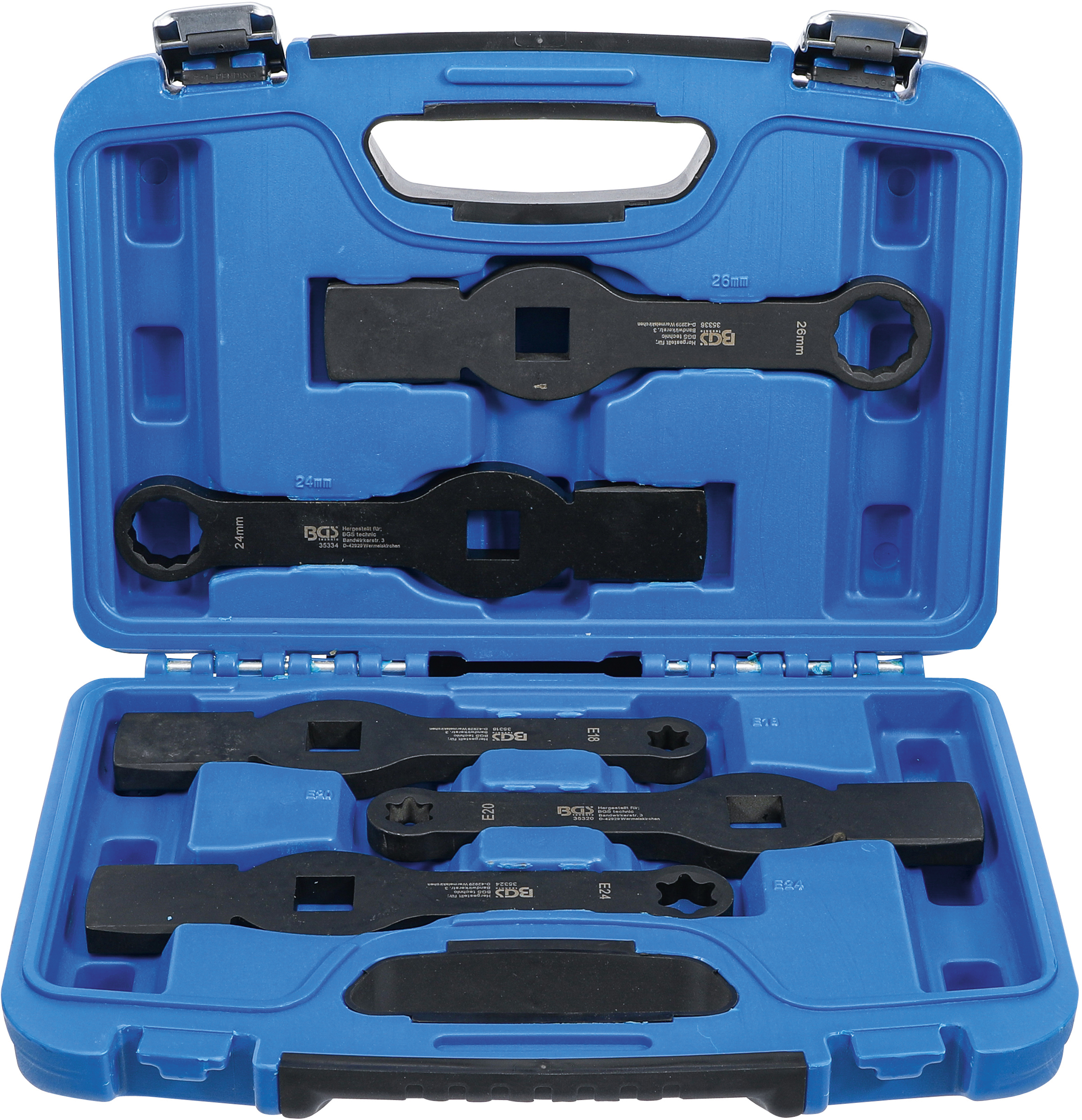 BGS 35310 Schlag-Ringschlüssel-Satz | Zwölfkant / E-Profil (für Torx) | 5-tlg. BGS 35310 Schlag-Ringschlüssel-Satz | Zwölfkant / E-Profil (für Torx) | 5-tlg.