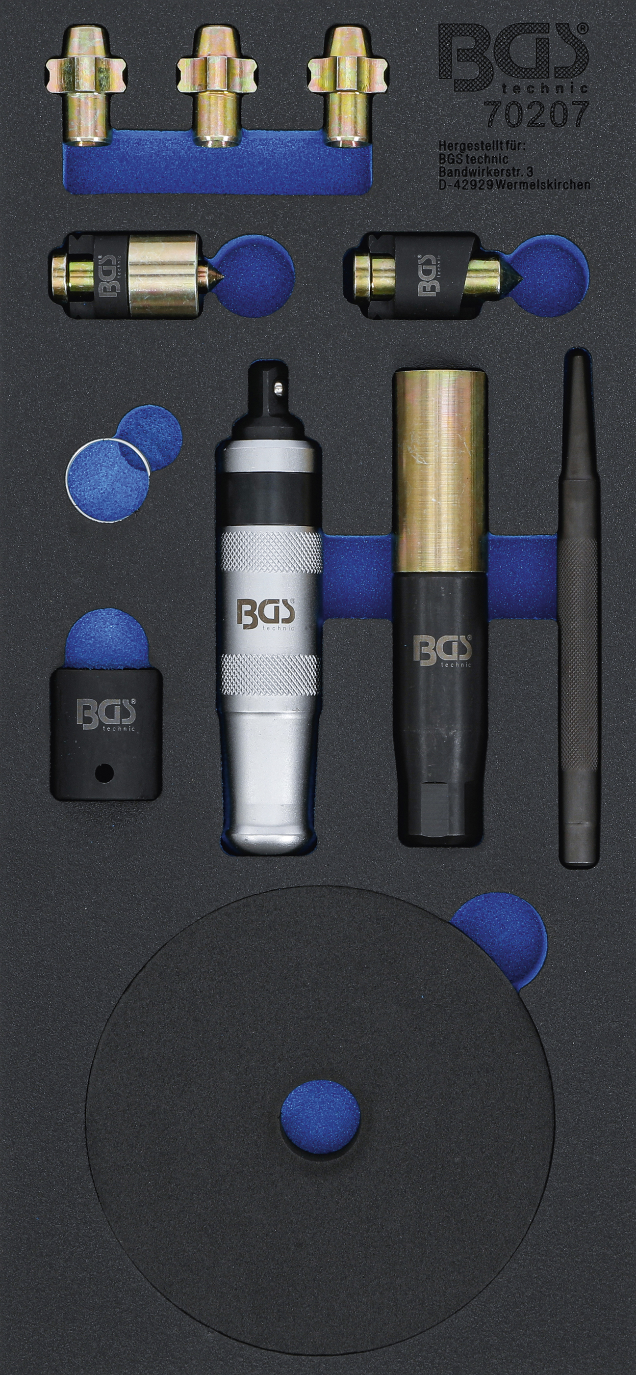 BGS 70207 Werkstattwageneinlage 1/3: Felgenschloss-Demontage-Satz | universal BGS 70207 Werkstattwageneinlage 1/3: Felgenschloss-Demontage-Satz | universal