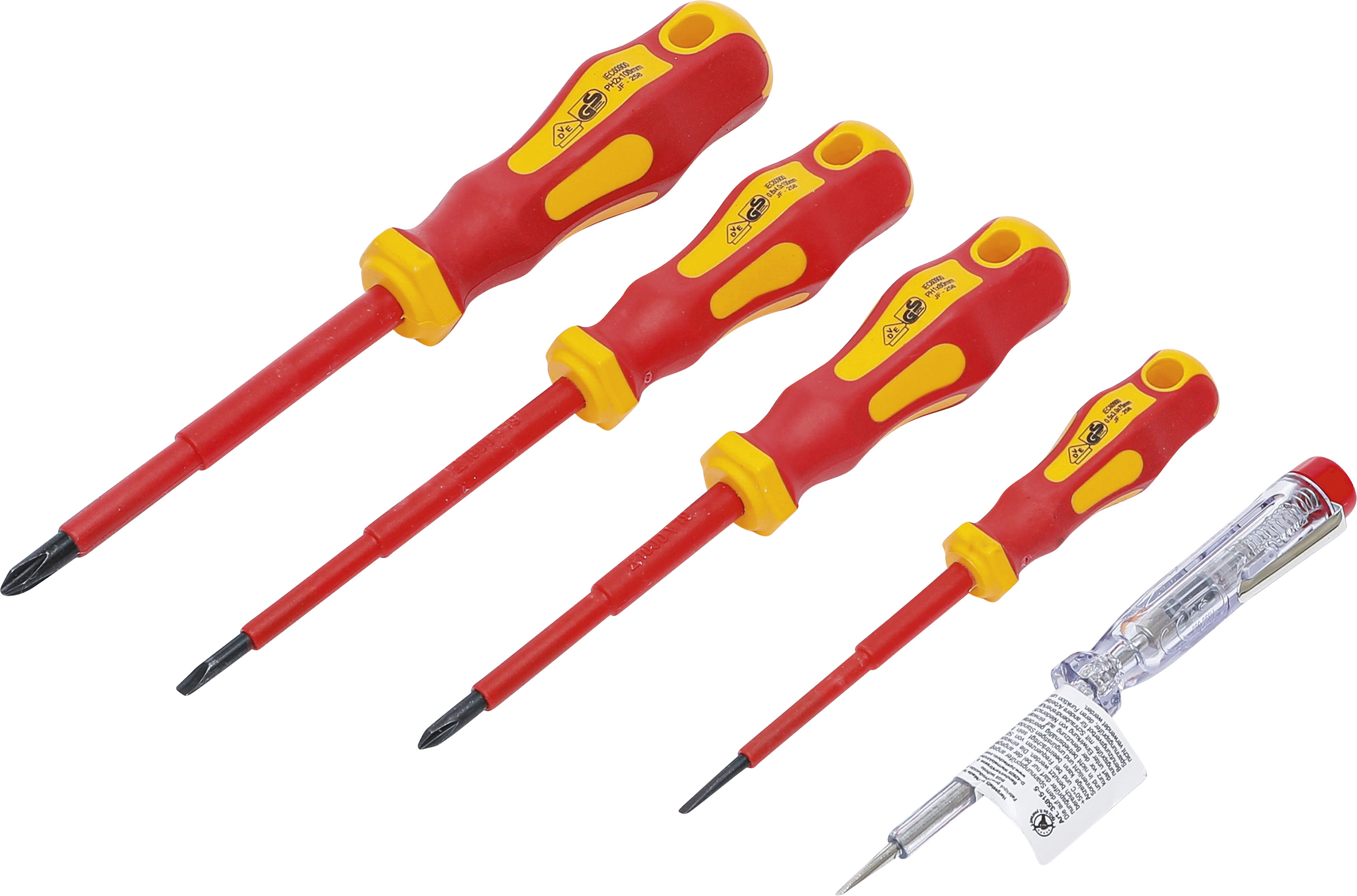 BGS 35815 VDE-Elektriker-Schraubendreher-Satz | Schlitz/Kreuzschlitz | 5-tlg.