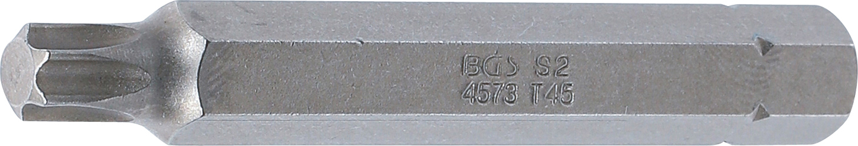 BGS 4573 Bit | Länge 75 mm | Antrieb Außensechskant 10 mm (3/8") | T-Profil (für Torx) T45