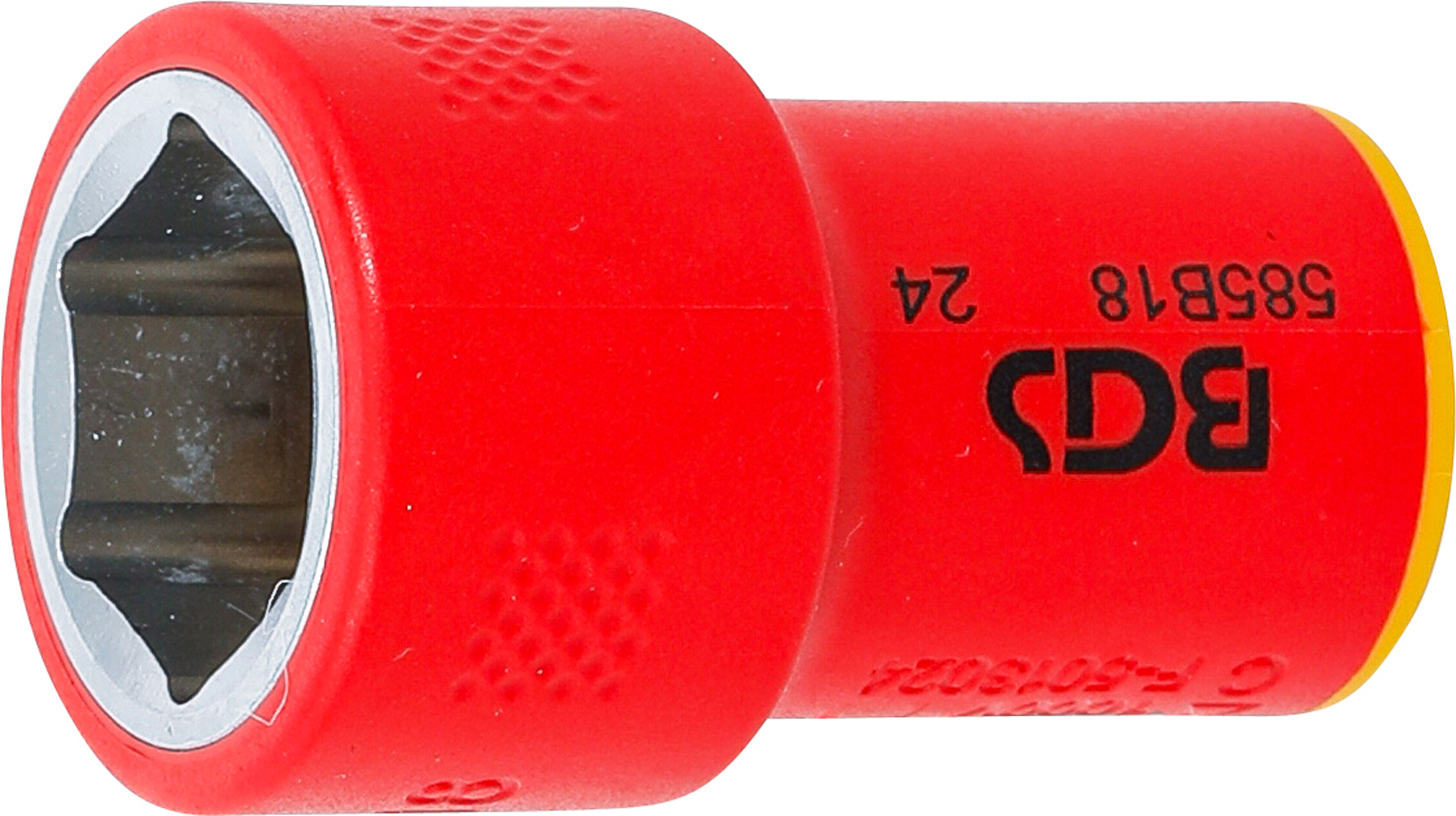 BGS 35878 VDE-Steckschlüssel-Einsatz Sechskant | Antrieb Innenvierkant 10 mm (3/8") | SW 18 mm