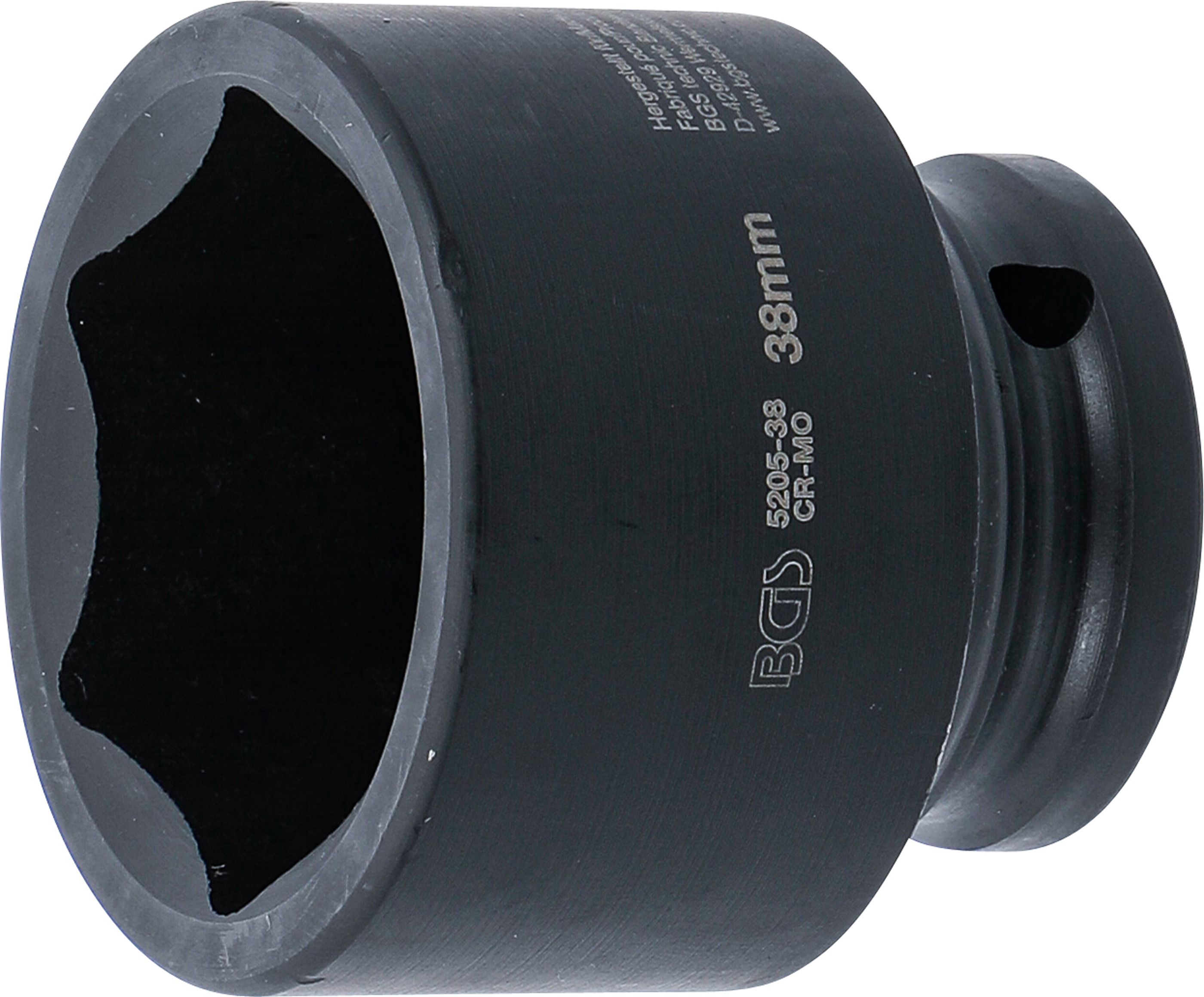 BGS 5205-38 Kraft-Steckschlüssel-Einsatz Sechskant | Antrieb Innenvierkant 12,5 mm (1/2") | SW 38 mm