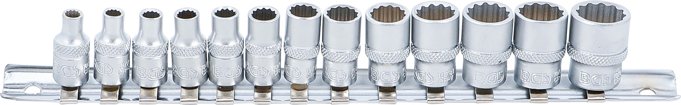 BGS 2269 Steckschlüssel-Einsatz-Satz Zwölfkant | Antrieb Innenvierkant 6,3 mm (1/4") | SW 4 - 14 mm | 13-tlg.