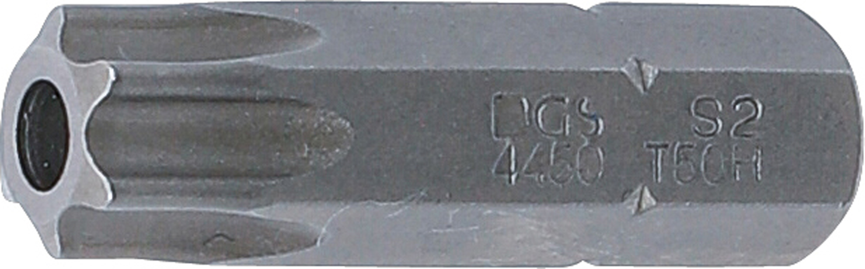 BGS 4450 Bit | Länge 30 mm | Antrieb Außensechskant 8 mm (5/16") | T-Profil (für Torx) mit Bohrung T50