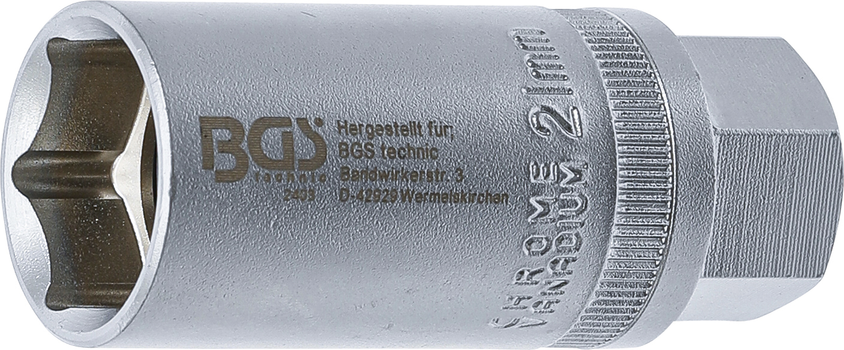 BGS 2403 Zündkerzen-Einsatz Sechskant | Antrieb Innenvierkant 12,5 mm (1/2") | SW 21 mm