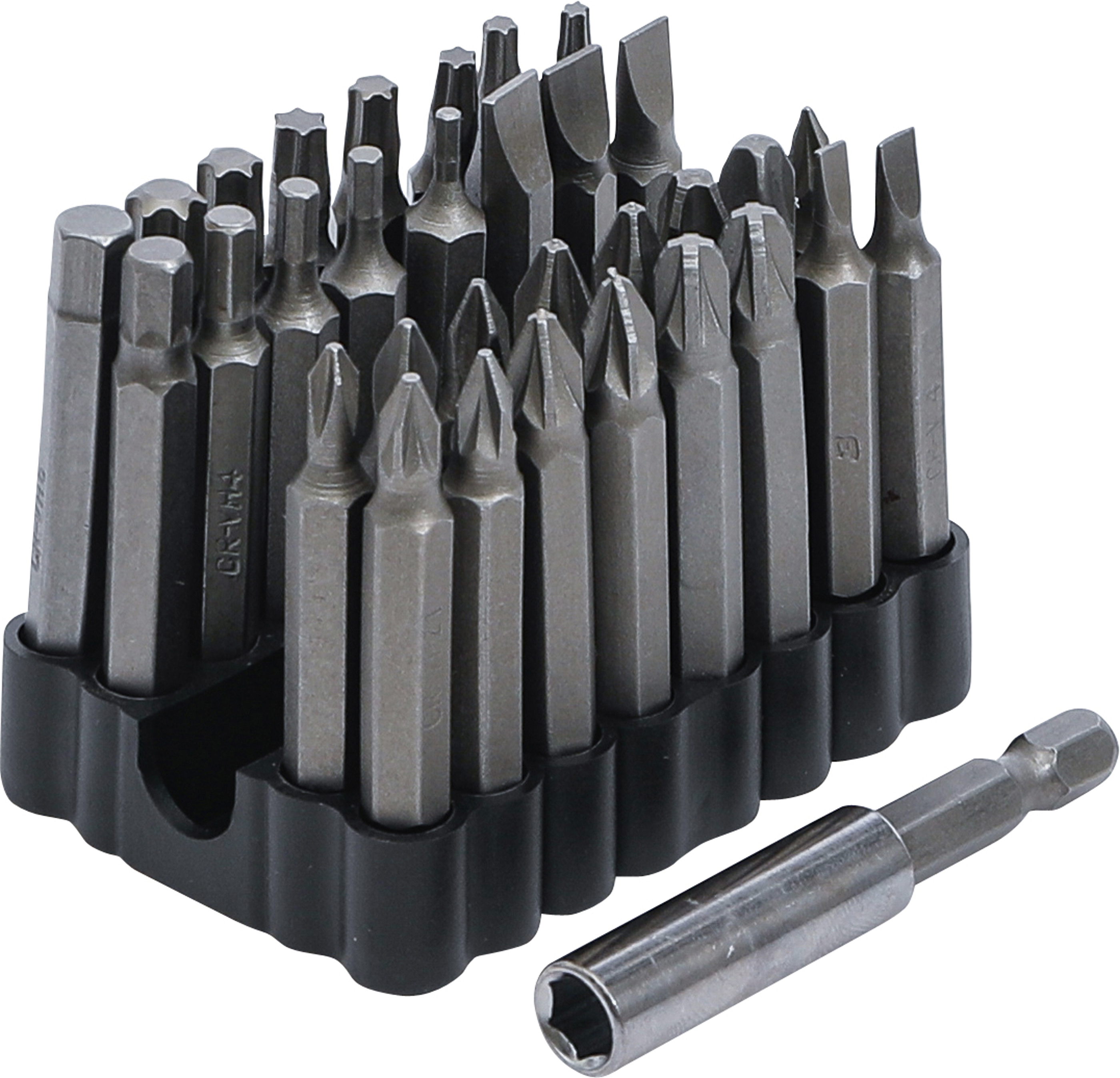 BGS 20810 Bit-Satz für Sicherungsschrauben | Antrieb Außensechskant 6,3 mm (1/4") | 33-tlg.