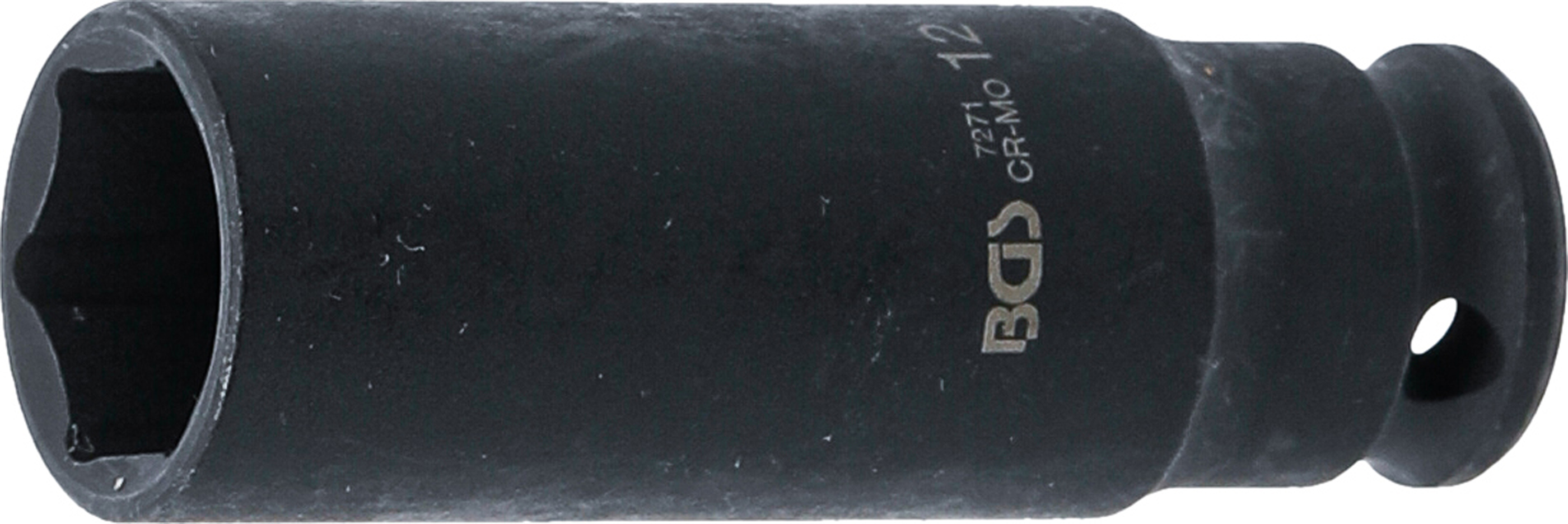 BGS 7271 Kraft-Steckschlüssel-Einsatz Sechskant, tief | Antrieb Innenvierkant 6,3 mm (1/4") | SW 12 mm