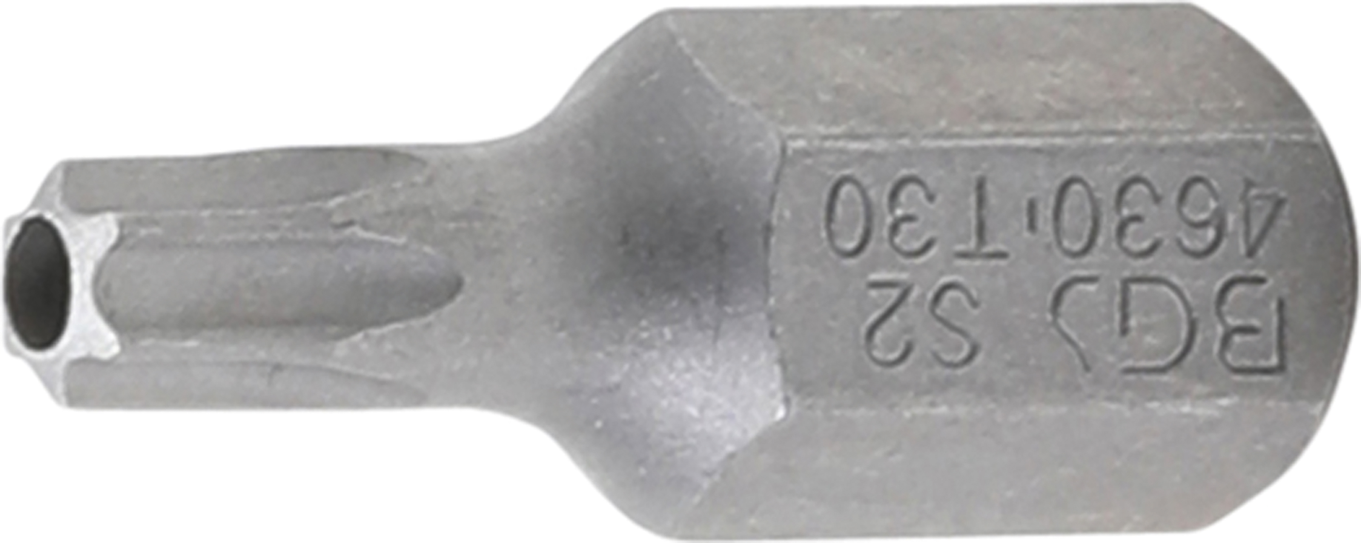BGS 4630 Bit | Länge 30 mm | Antrieb Außensechskant 10 mm (3/8") | T-Profil (für Torx) mit Bohrung T30