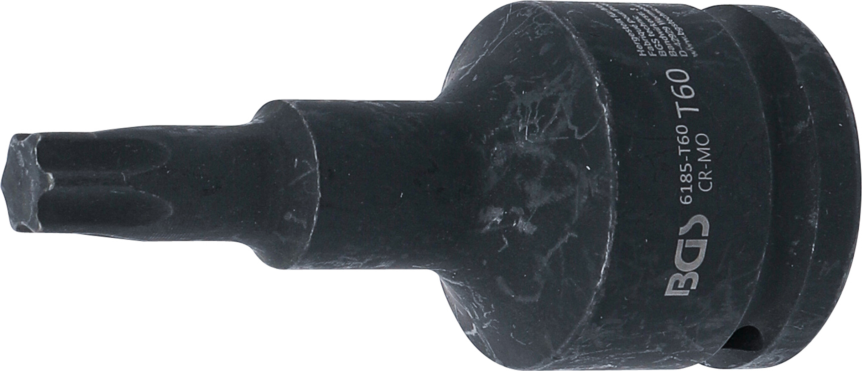BGS 6185-T60 Kraft-Bit-Einsatz | Länge 100 mm | Antrieb Innenvierkant 20 mm (3/4") | T-Profil (für Torx) T60