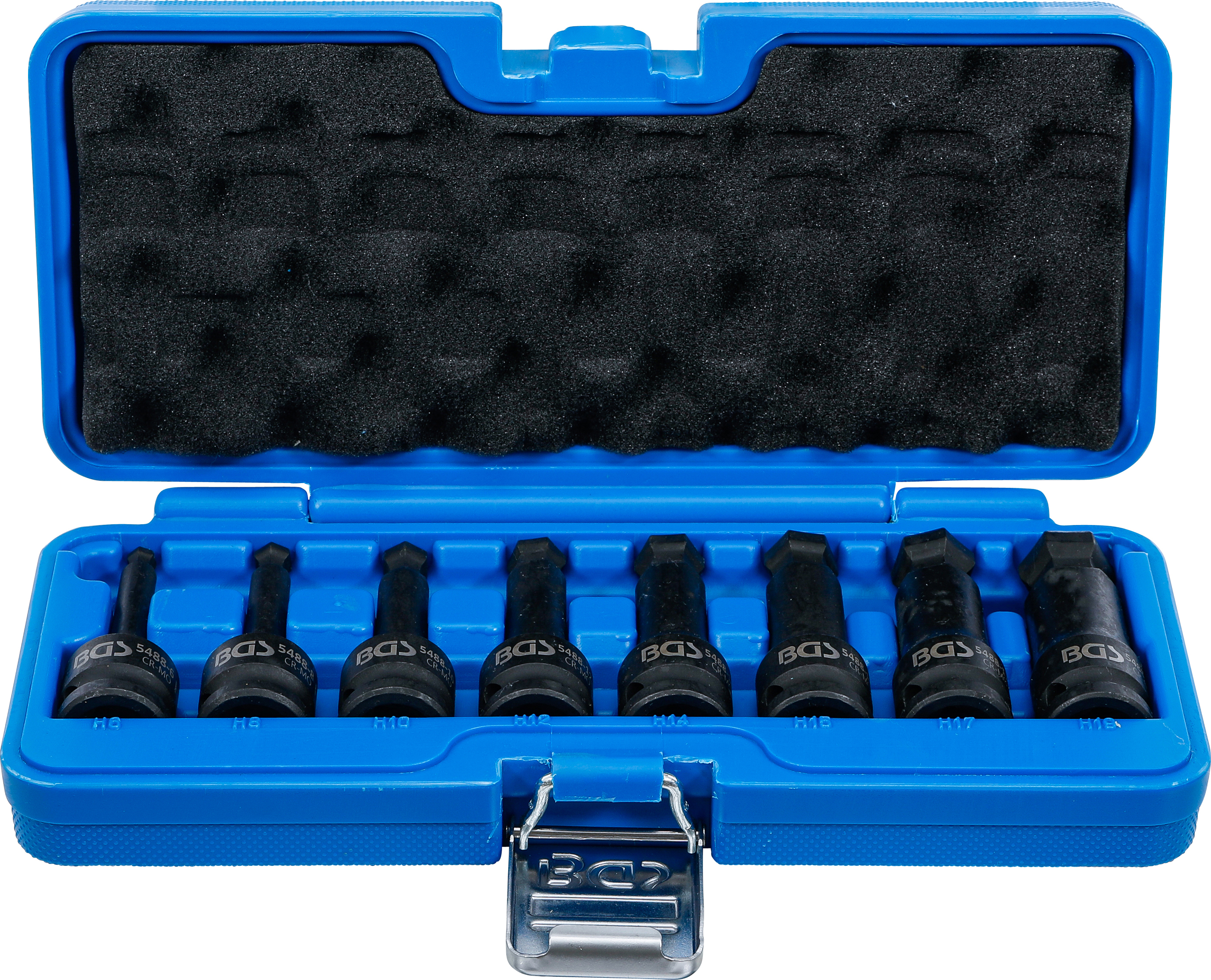 BGS 5488 Kraft-Bit-Einsatz-Satz | Länge 75 mm | Antrieb Innenvierkant 12,5 mm (1/2") | Innensechskant mit Kugelkopf 6 - 19 mm | 8-tlg.