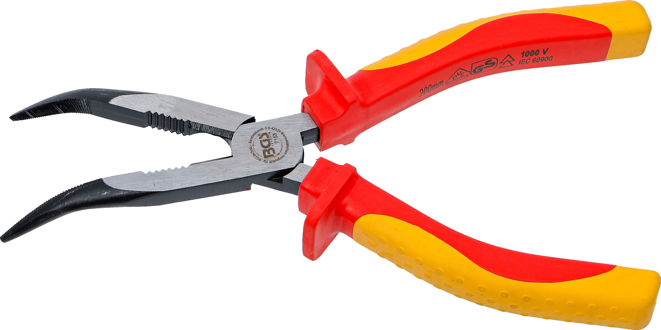 BGS 7153 VDE-Telefonzange | abgewinkelt | 200 mm