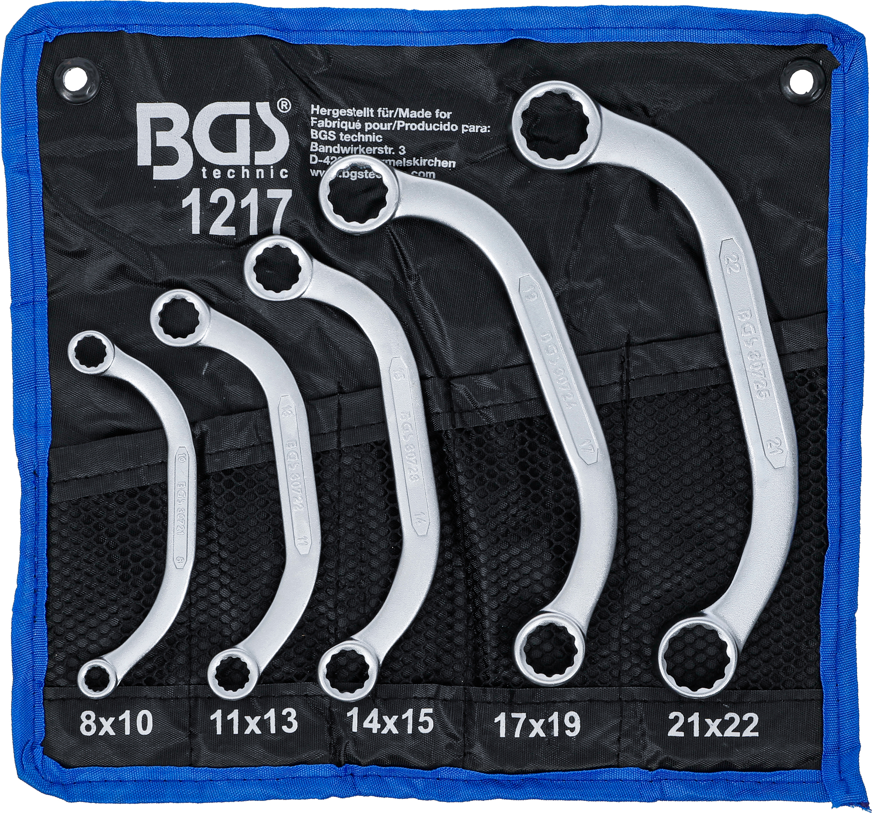 BGS 1217 Starter- und Blockschlüssel-Satz | 8 x 10 - 21 x 22 mm | 5-tlg. BGS 1217 Starter- und Blockschlüssel-Satz | 8 x 10 - 21 x 22 mm | 5-tlg.