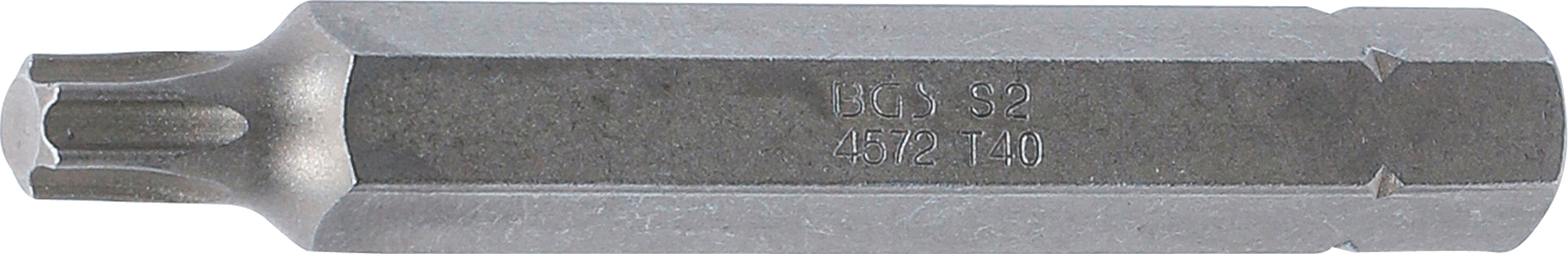 BGS 4572 Bit | Länge 75 mm | Antrieb Außensechskant 10 mm (3/8") | T-Profil (für Torx) T40