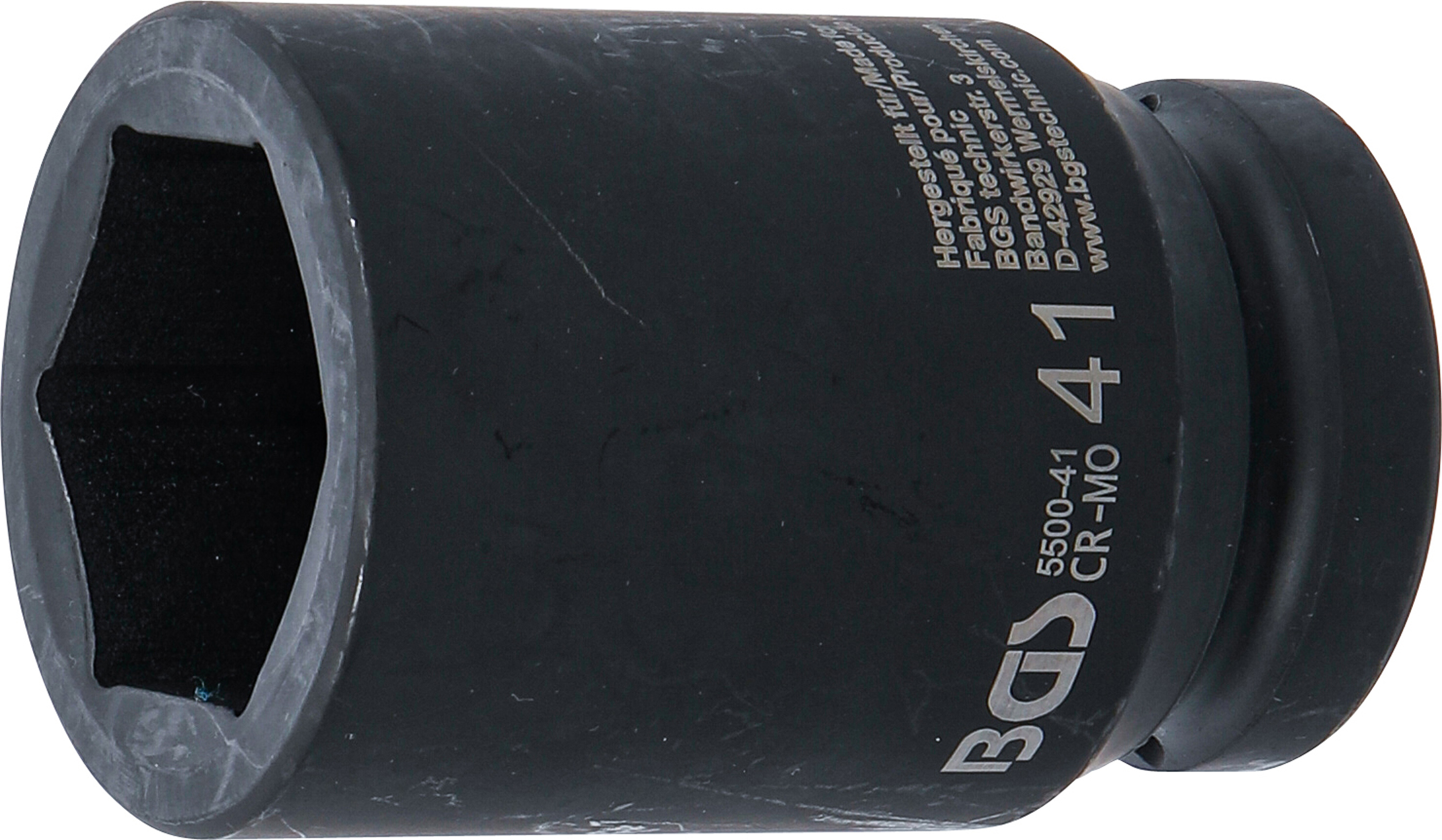 BGS 5500-41 Kraft-Steckschlüssel-Einsatz Sechskant, tief | Antrieb Innenvierkant 25 mm (1") | SW 41 mm BGS 5500-41 Kraft-Steckschlüssel-Einsatz Sechskant, tief | Antrieb Innenvierkant 25 mm (1") | SW 41 mm