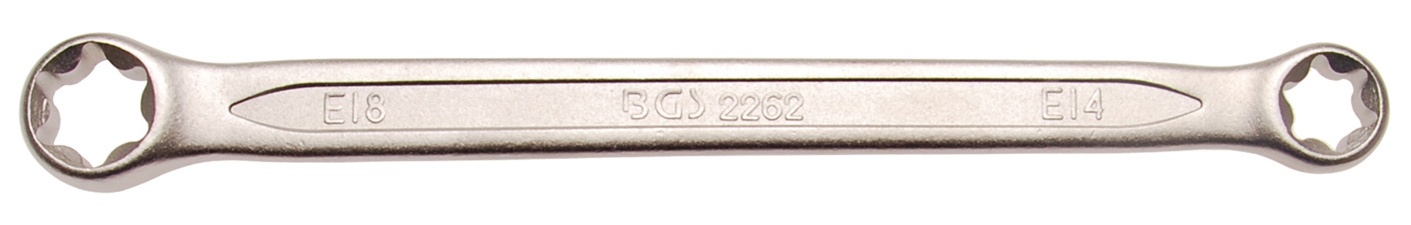 BGS 2262 Doppel-Ringschlüssel mit E-Profil-Ringköpfen | SW E14 x E18 BGS 2262 Doppel-Ringschlüssel mit E-Profil-Ringköpfen | SW E14 x E18