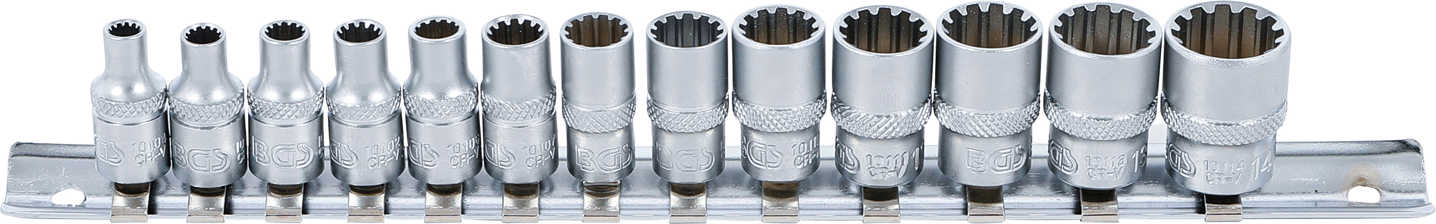 BGS 2150 Steckschlüssel-Einsatz-Satz Gear Lock | Antrieb Innenvierkant 6,3 mm (1/4") | 13-tlg.