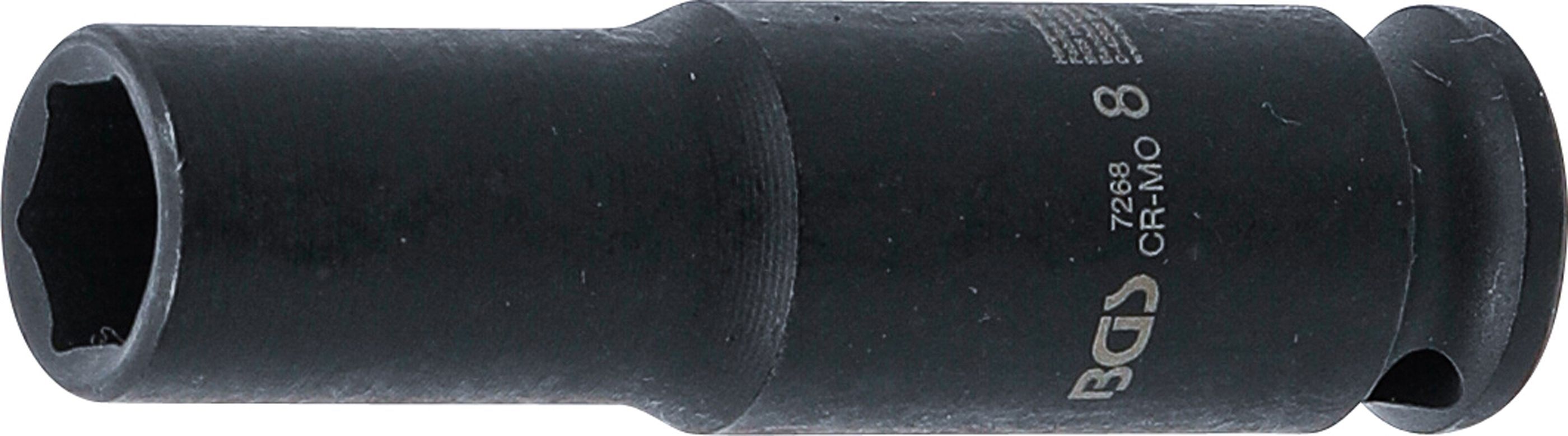 BGS 7268 Kraft-Steckschlüssel-Einsatz Sechskant, tief | Antrieb Innenvierkant 6,3 mm (1/4") | SW 8 mm