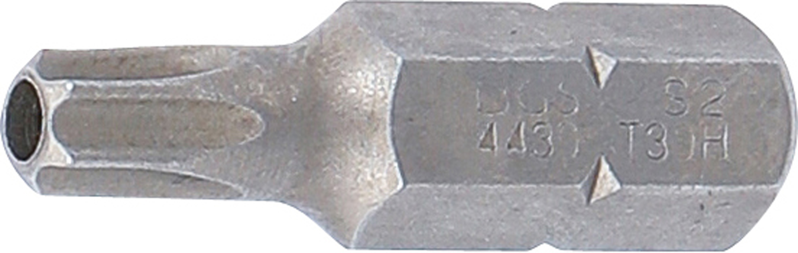 BGS 4430 Bit | Länge 30 mm | Antrieb Außensechskant 8 mm (5/16") | T-Profil (für Torx) mit Bohrung T30