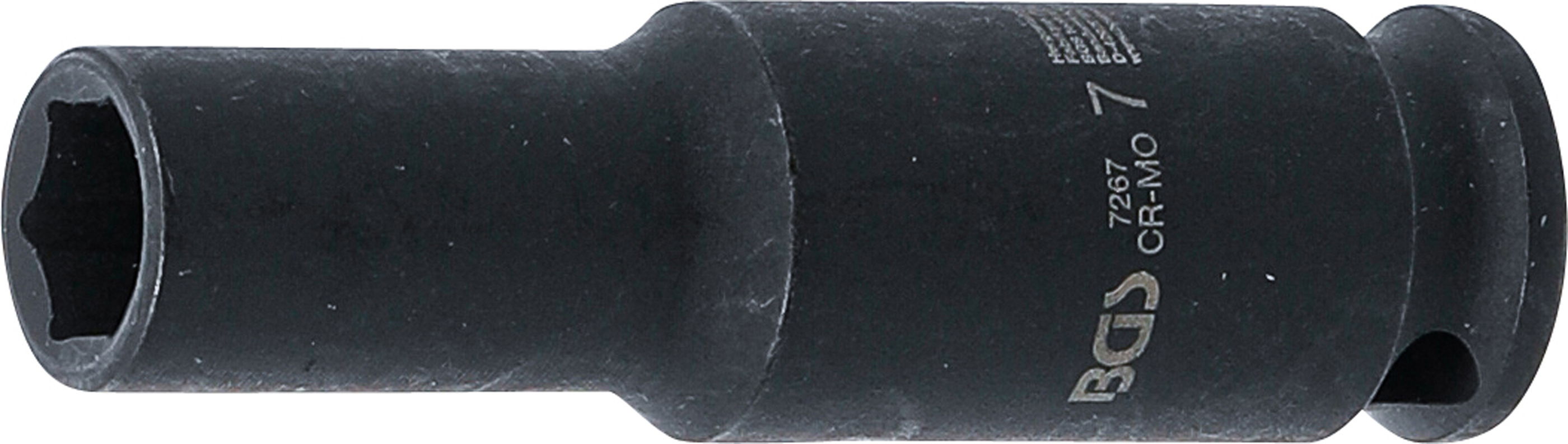 BGS 7267 Kraft-Steckschlüssel-Einsatz Sechskant, tief | Antrieb Innenvierkant 6,3 mm (1/4") | SW 7 mm BGS 7267 Kraft-Steckschlüssel-Einsatz Sechskant, tief | Antrieb Innenvierkant 6,3 mm (1/4") | SW 7 mm