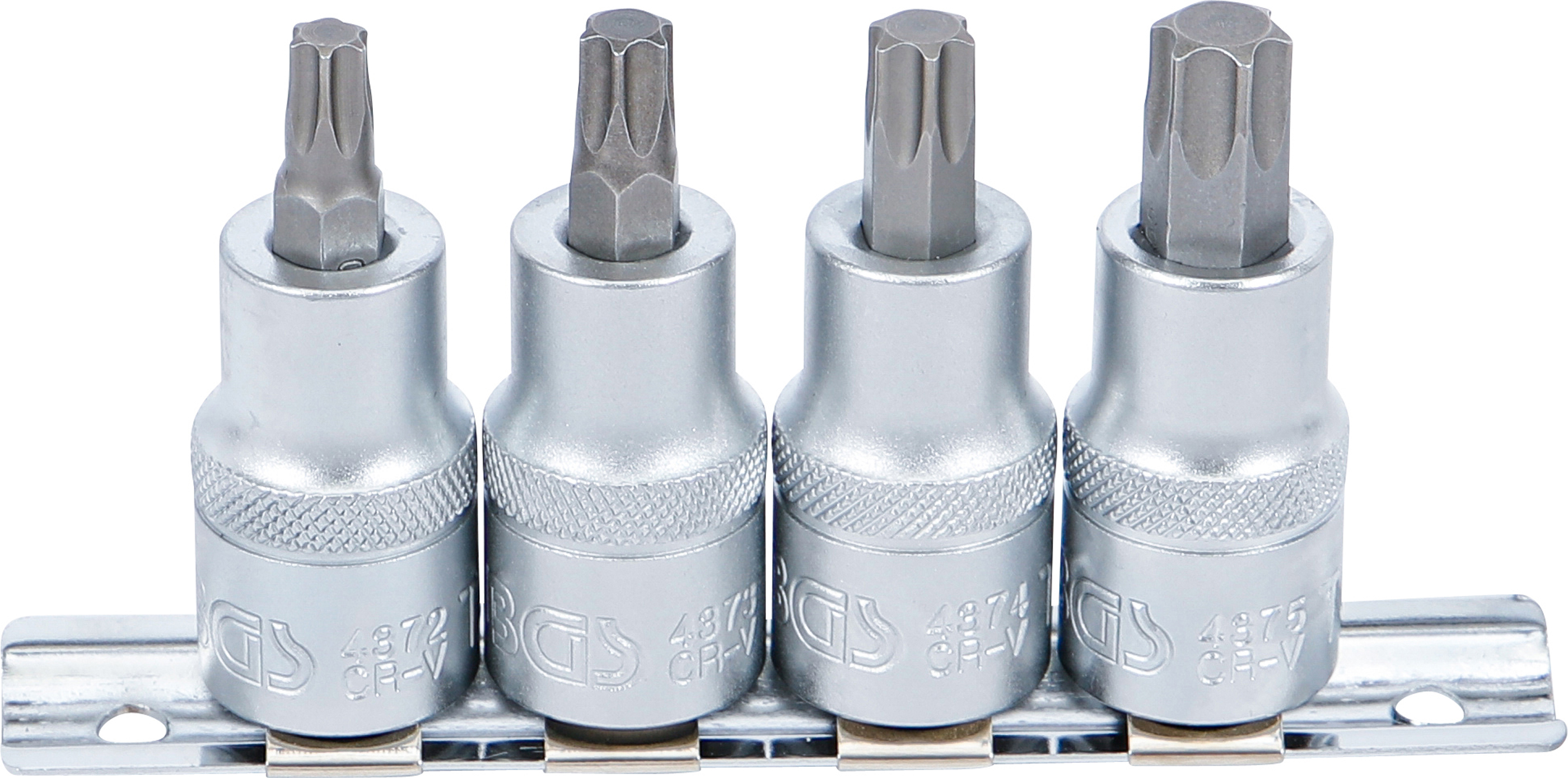 BGS 8886 Bit-Einsatz-Satz | Antrieb Innenvierkant 12,5 mm (1/2") | T-Profil (für Torx) T40 - T55 | 4-tlg.