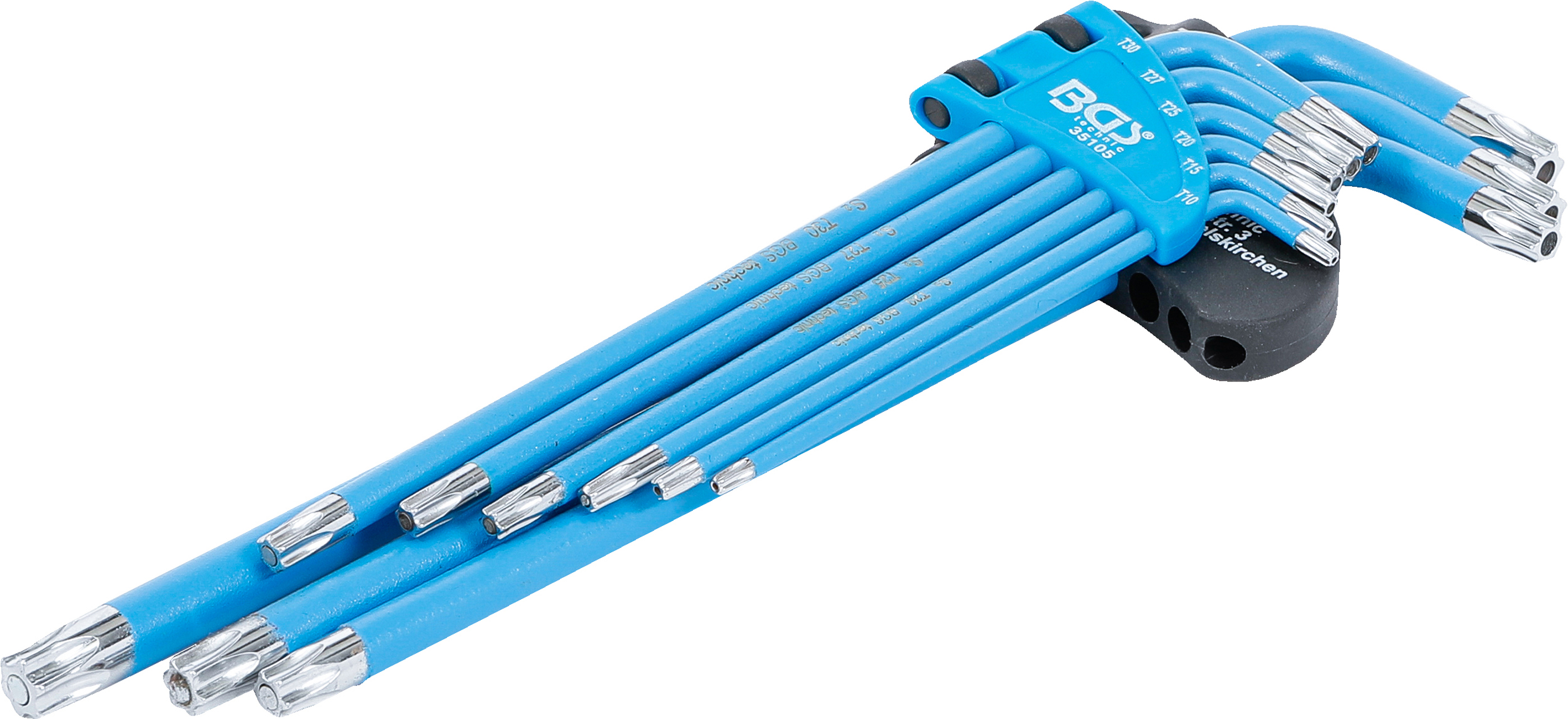 BGS 35105 Winkelschlüssel-Satz | T-Profil (für Torx) / T-Profil (für Torx) mit Bohrung T10 - T50 | 9-tlg.