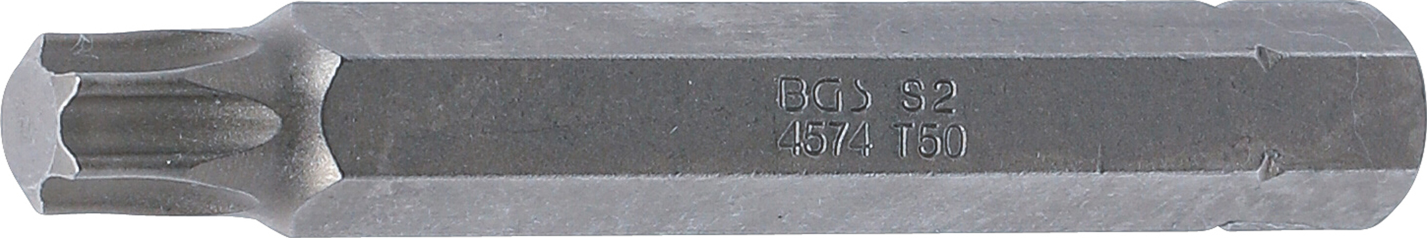 BGS 4574 Bit | Länge 75 mm | Antrieb Außensechskant 10 mm (3/8") | T-Profil (für Torx) T50