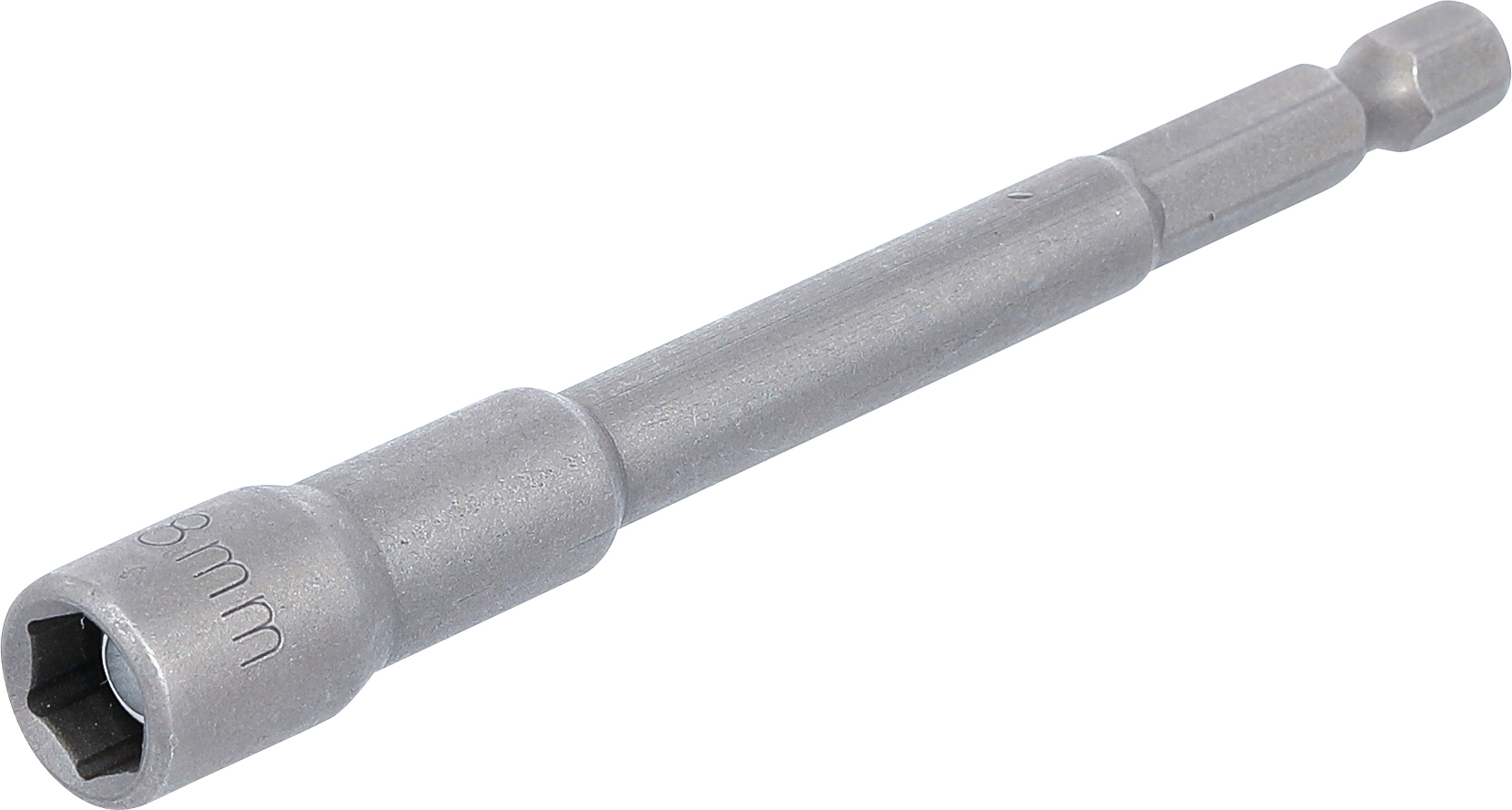 BGS 2764 Steckschlüssel-Einsatz Sechskant, extra lang | für Bohrmaschinen | Antrieb Außensechskant 6,3 mm (1/4") | SW 8 mm
