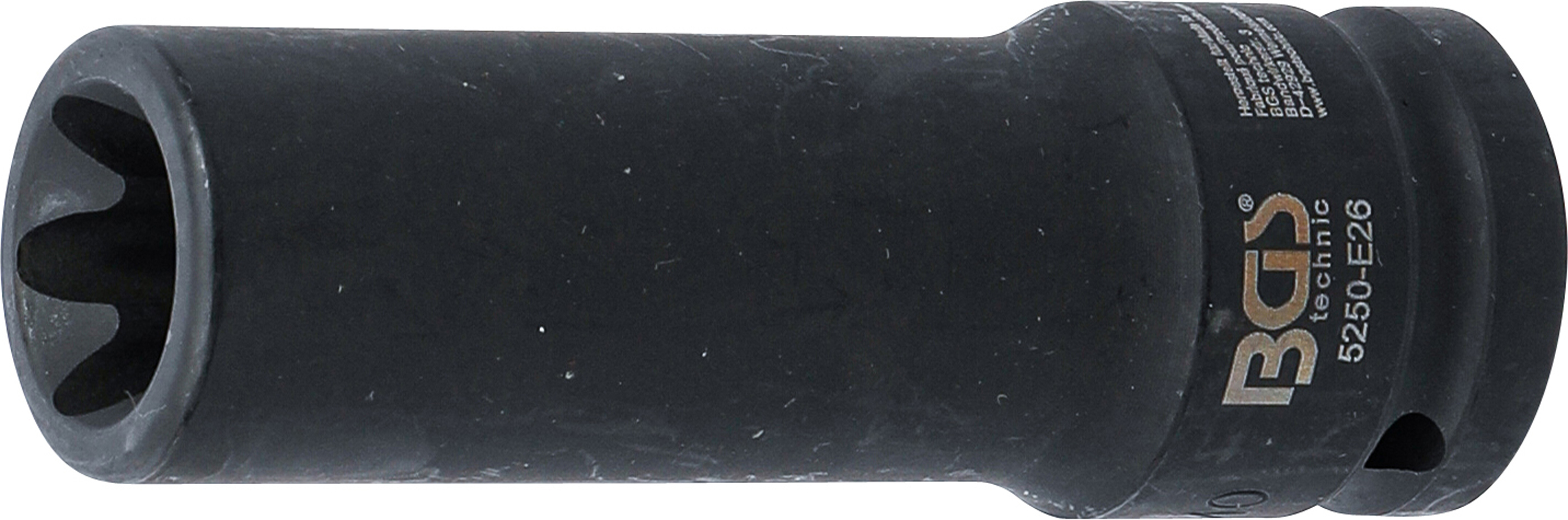 BGS 5250-E26 Kraft-Steckschlüssel-Einsatz E-Profil, tief | Antrieb Innenvierkant 20 mm (3/4") | SW E26