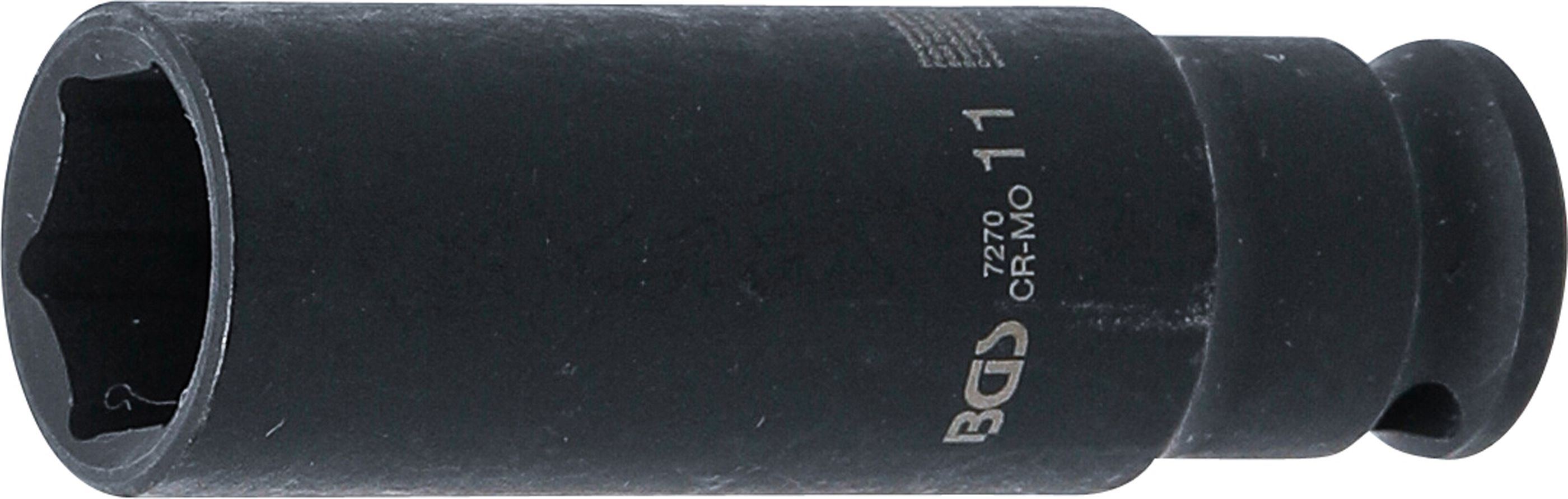 BGS 7270 Kraft-Steckschlüssel-Einsatz Sechskant, tief | Antrieb Innenvierkant 6,3 mm (1/4") | SW 11 mm BGS 7270 Kraft-Steckschlüssel-Einsatz Sechskant, tief | Antrieb Innenvierkant 6,3 mm (1/4") | SW 11 mm