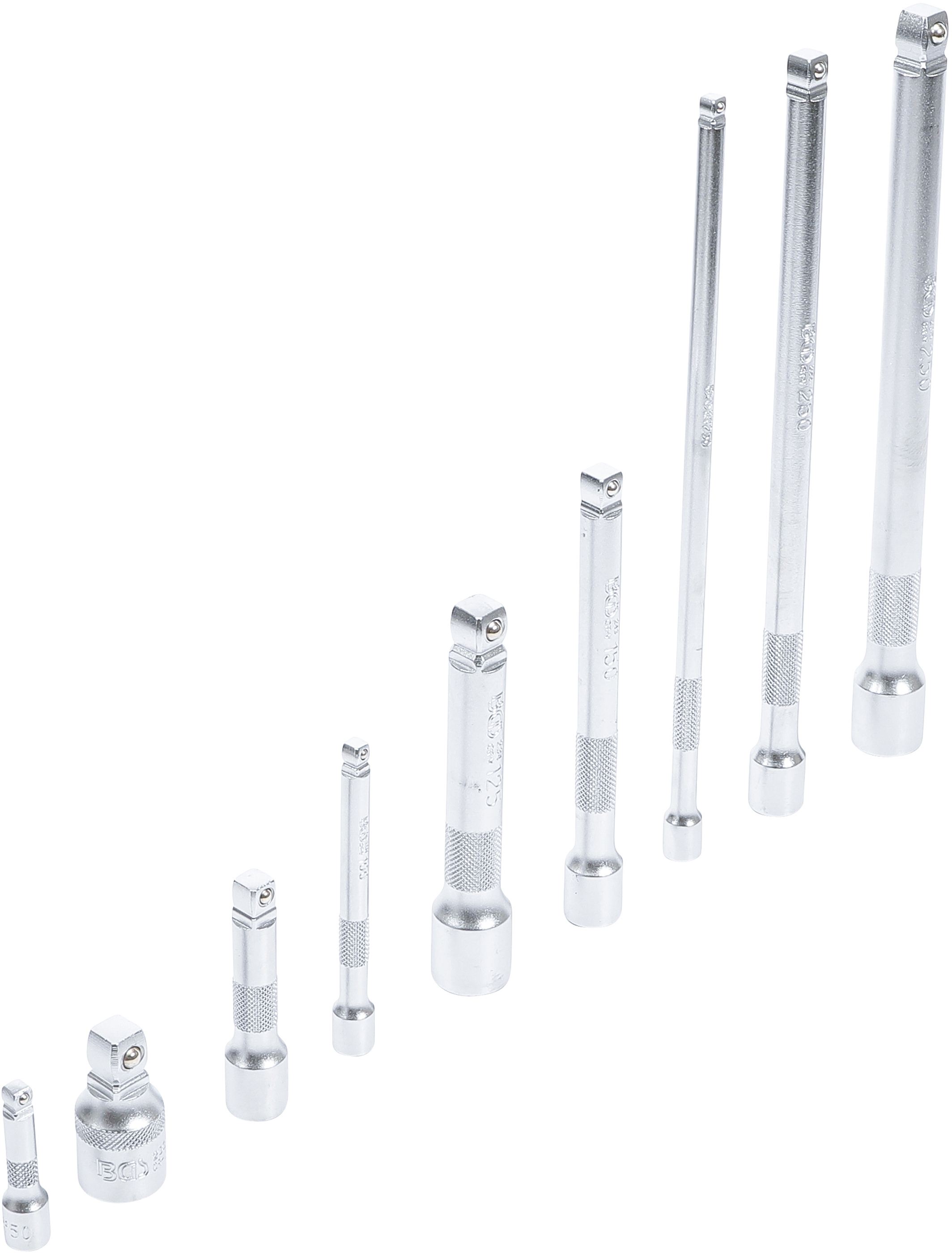 BGS 2253 Kippverlängerungs-Satz | 6,3 mm (1/4"), 10 mm (3/8"), 12,5 mm (1/2") | 9-tlg.