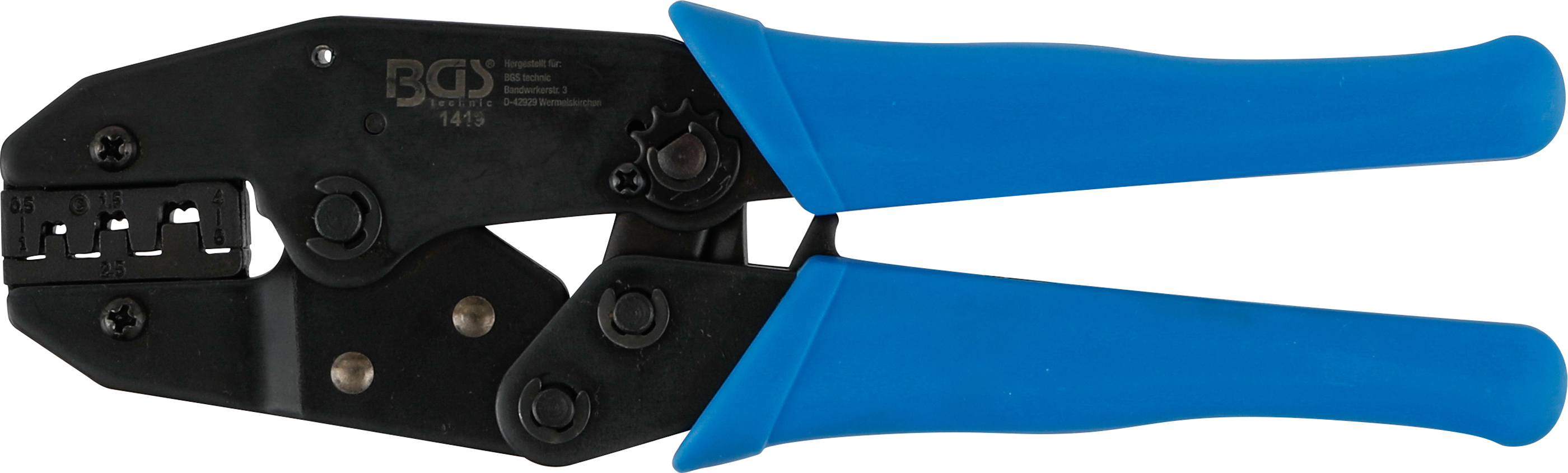 BGS 1419 Kabelschuhzange mit Ratschenfunktion | für unisolierte Kabelschuhe 0,5 - 6 mm²