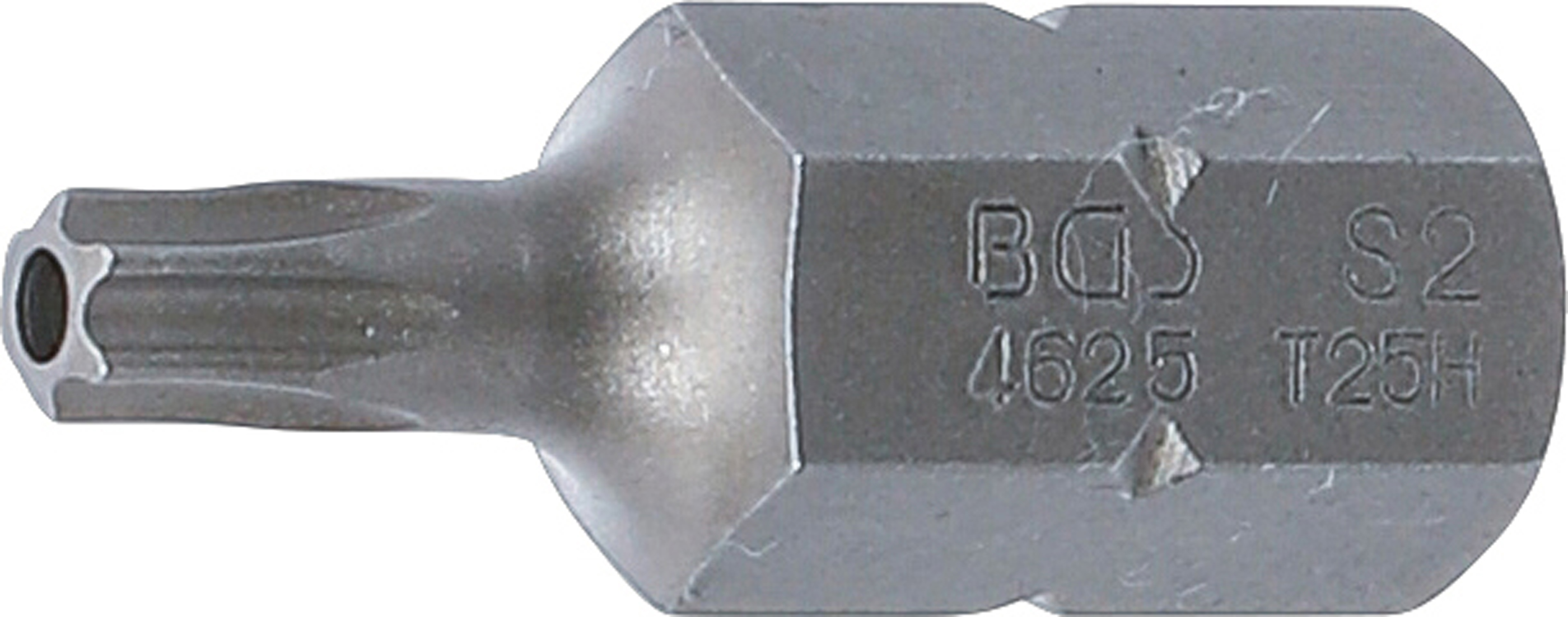 BGS 4625 Bit | Länge 30 mm | Antrieb Außensechskant 10 mm (3/8") | T-Profil (für Torx) mit Bohrung T25