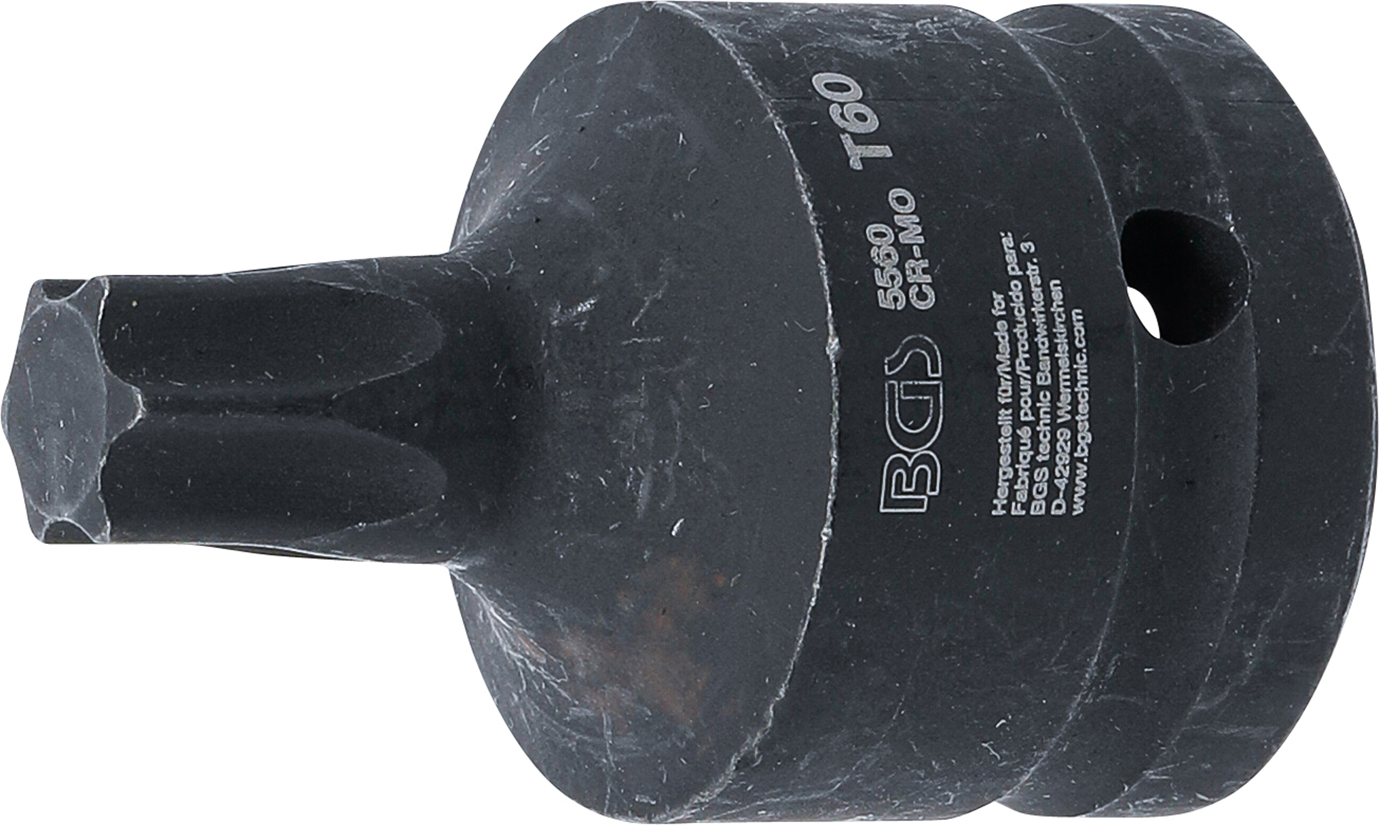 BGS 5560 Kraft-Bit-Einsatz | Länge 60 mm | Antrieb Innenvierkant 20 mm (3/4") | T-Profil (für Torx) T60