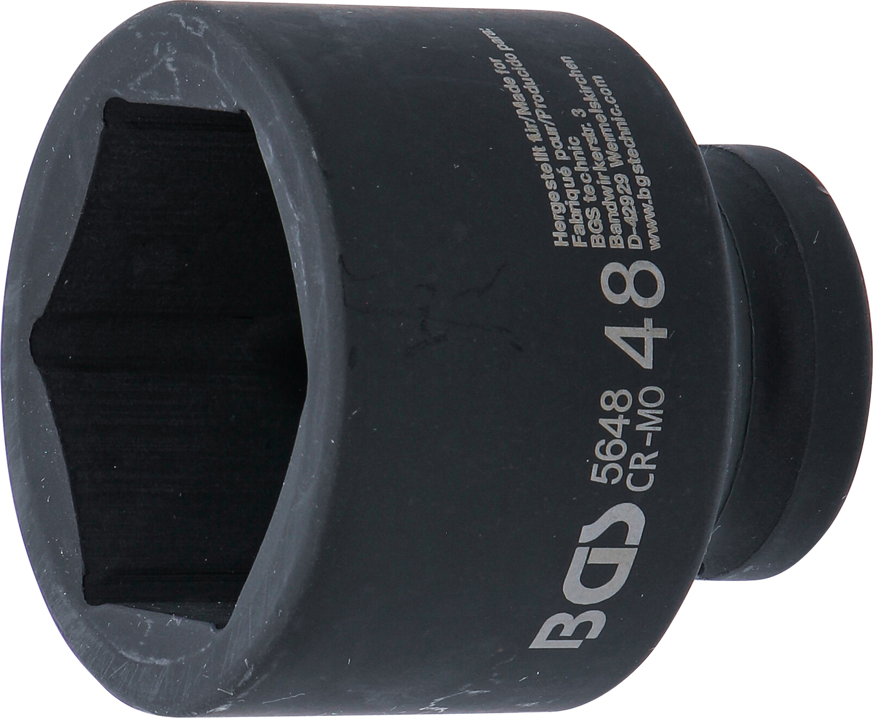 BGS 5648 Kraft-Steckschlüssel-Einsatz Sechskant | Antrieb Innenvierkant 20 mm (3/4") | SW 48 mm BGS 5648 Kraft-Steckschlüssel-Einsatz Sechskant | Antrieb Innenvierkant 20 mm (3/4") | SW 48 mm