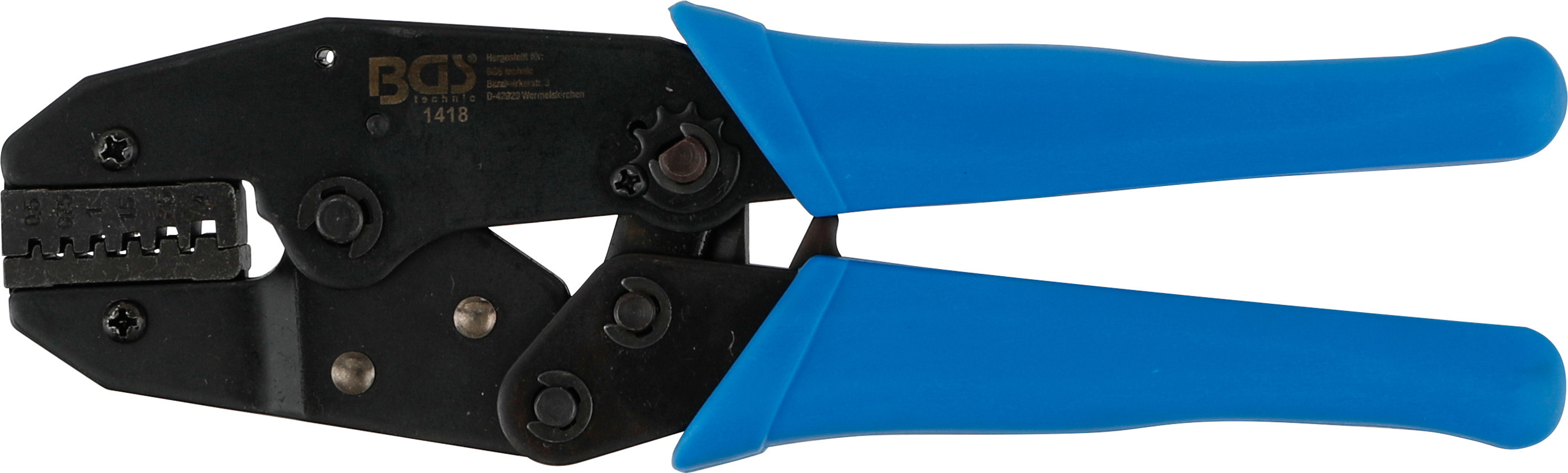 BGS 1418 Kabelschuhzange mit Ratschenfunktion | für Aderendhülsen 0,5 - 4 mm²