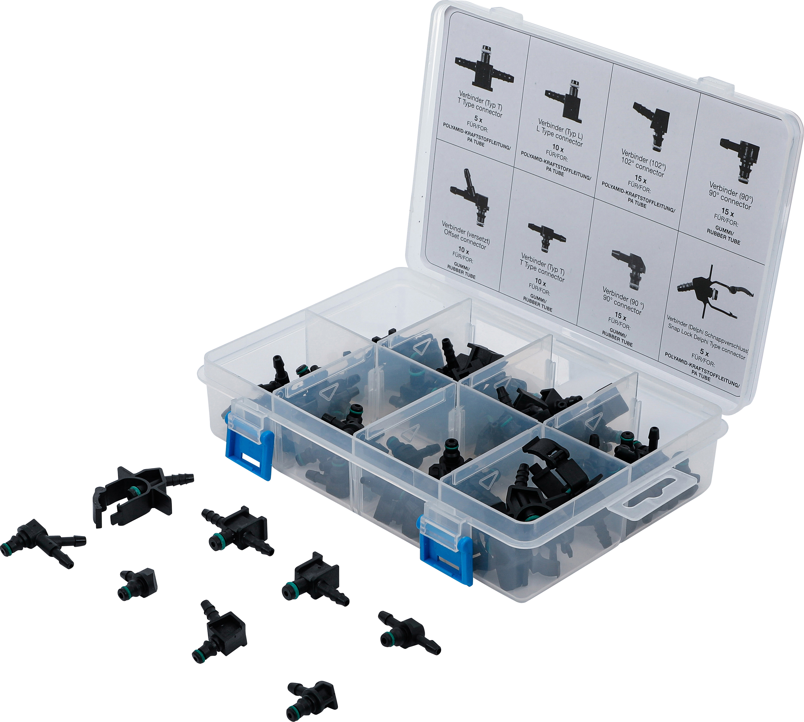 BGS 74301 Diesel-Rücklaufleitungsverbinder-Sortiment | 85-tlg.