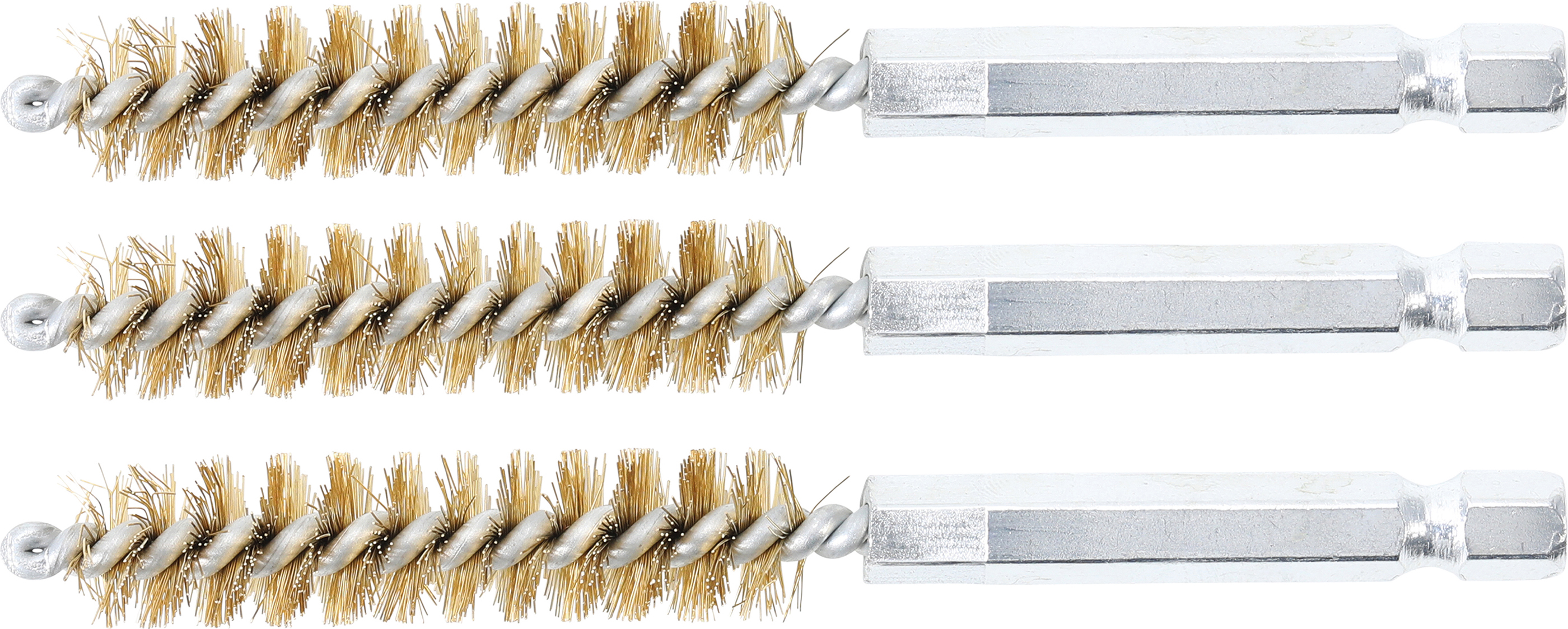 BGS 3078-11-M Messingbürste | 11 mm | Antrieb Außensechskant 6,3 mm (1/4") | 3-tlg.